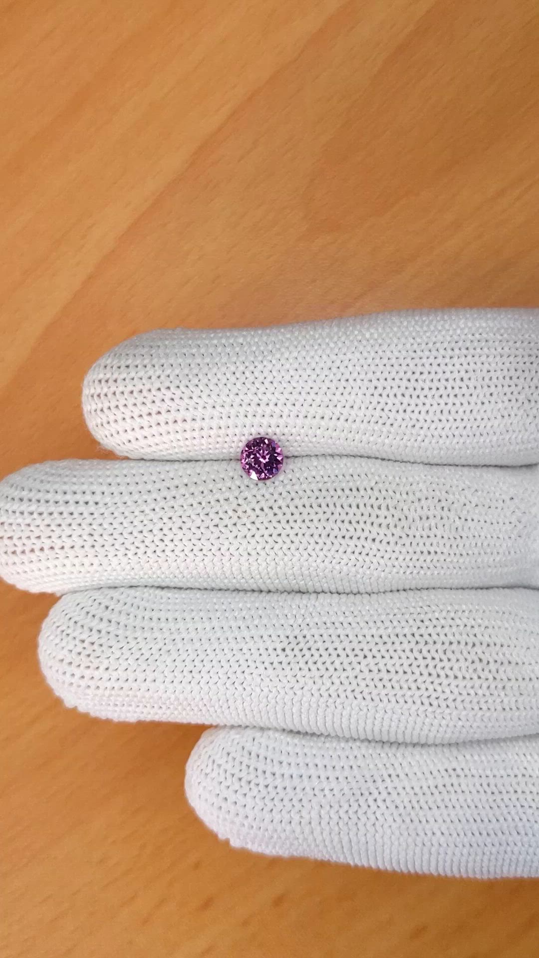 0.50 Ct. Pinkish Purple Spinel from Ceylon (Sri Lanka) Size Video