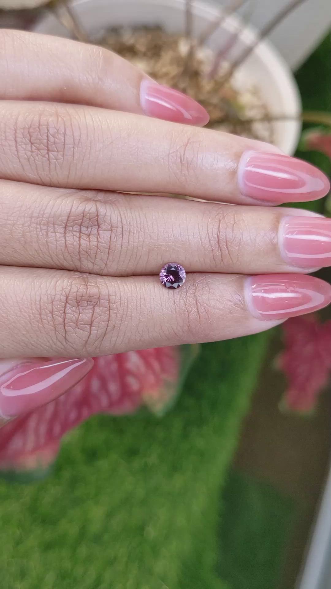 0.50 Ct. Pinkish Purple Spinel from Ceylon (Sri Lanka) Size Video