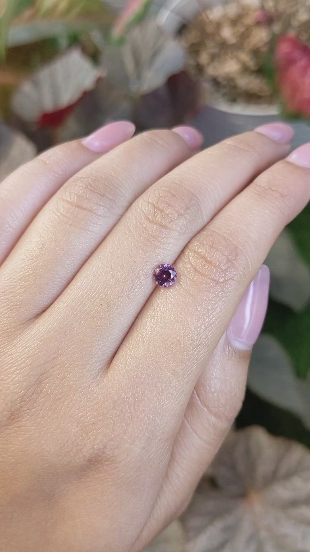 0.55 Ct. Purplish Pink Spinel from Ceylon (Sri Lanka) Size Video