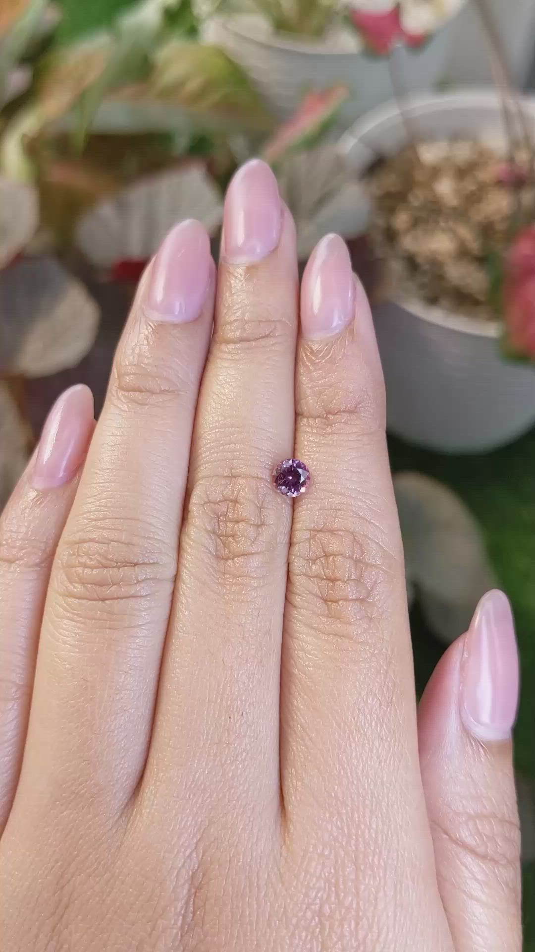 0.55 Ct. Purplish Pink Spinel from Ceylon (Sri Lanka) Size Video