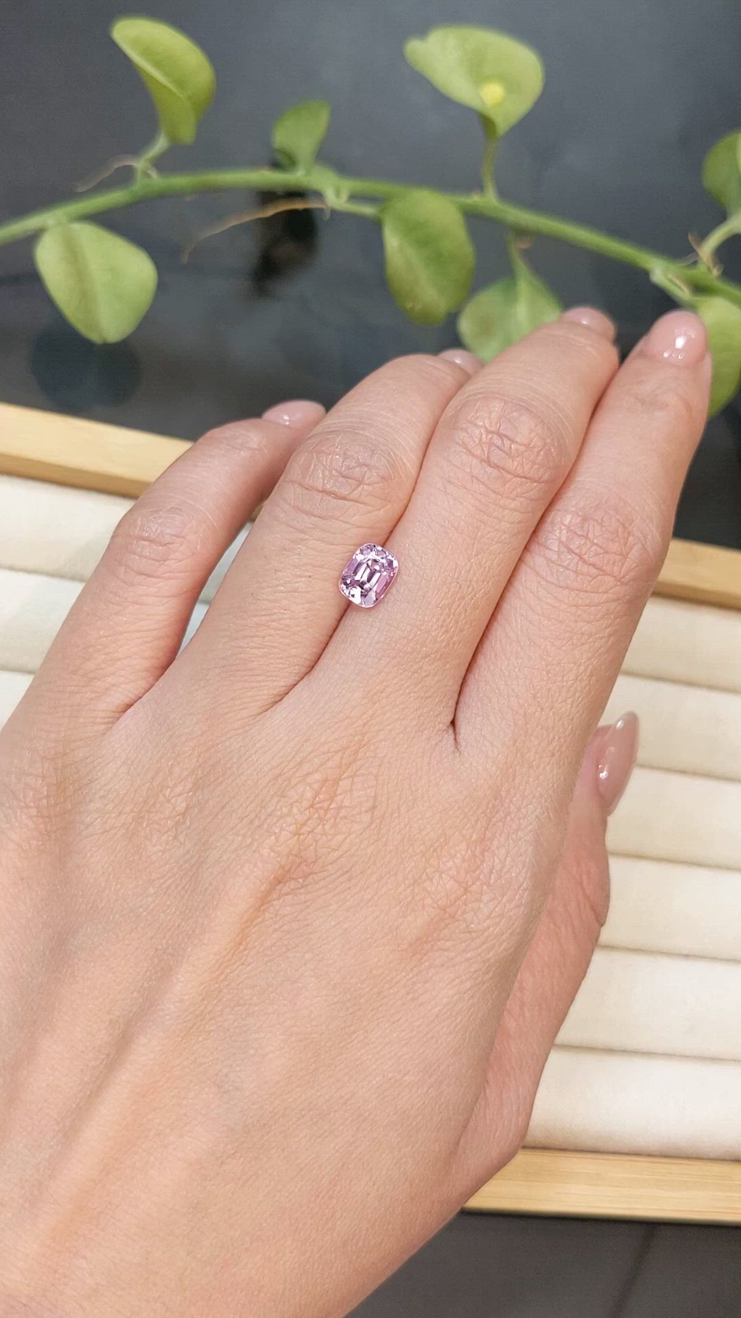 1.40 Ct. Pinkish Purple Spinel from Burma (Myanmar) Size Video