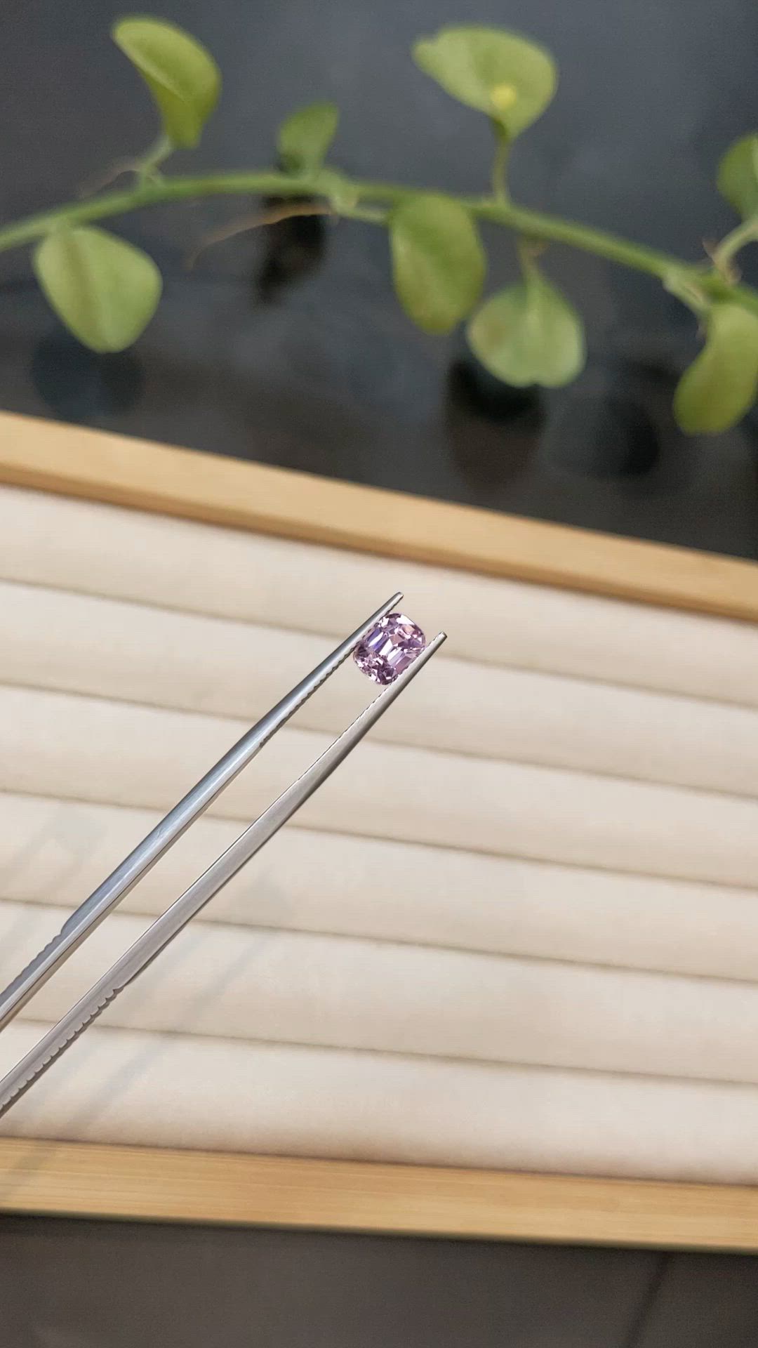 1.40 Ct. Pinkish Purple Spinel from Burma (Myanmar) Size Video