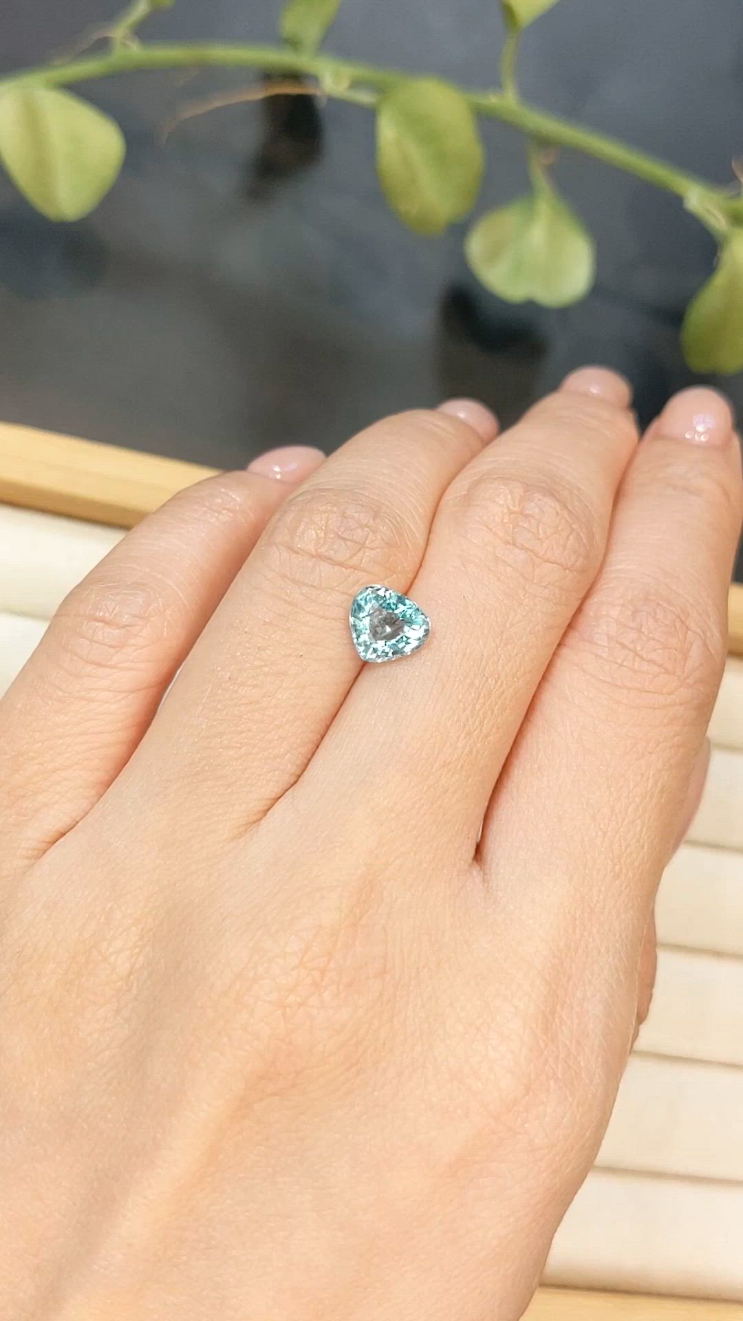 1.35 Ct. Blue Aquamarine from Brazil Size Video