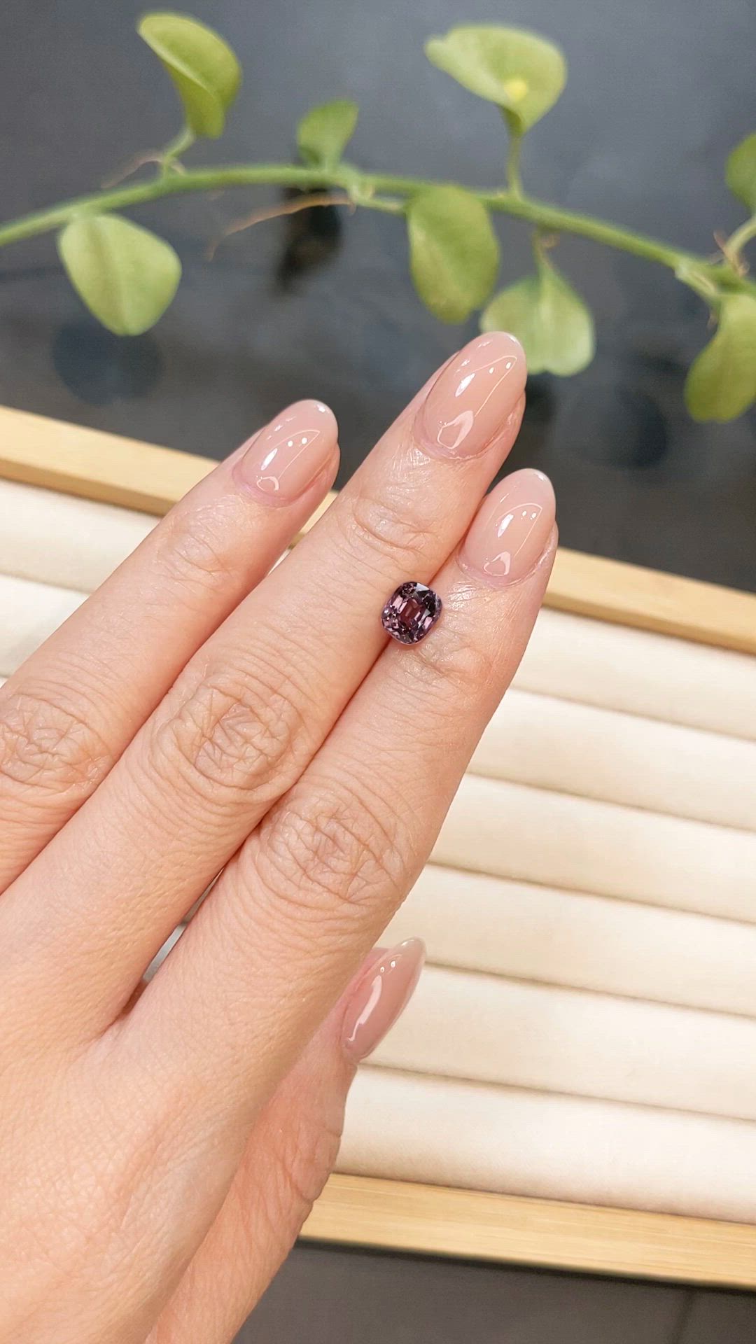 1.25 Ct. Pinkish Purple Spinel from Burma (Myanmar) Size Video