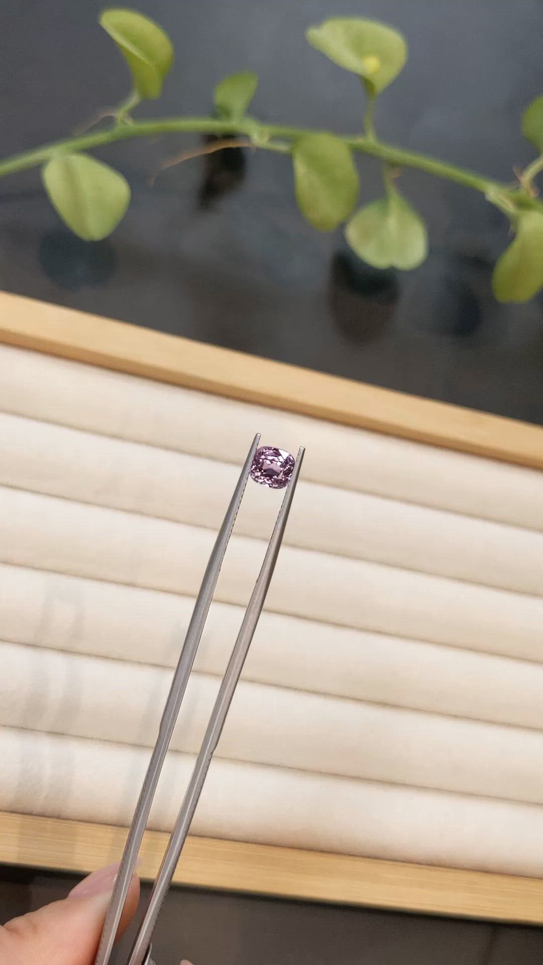 1.35 Ct. Pinkish Purple Spinel from Burma (Myanmar) Size Video