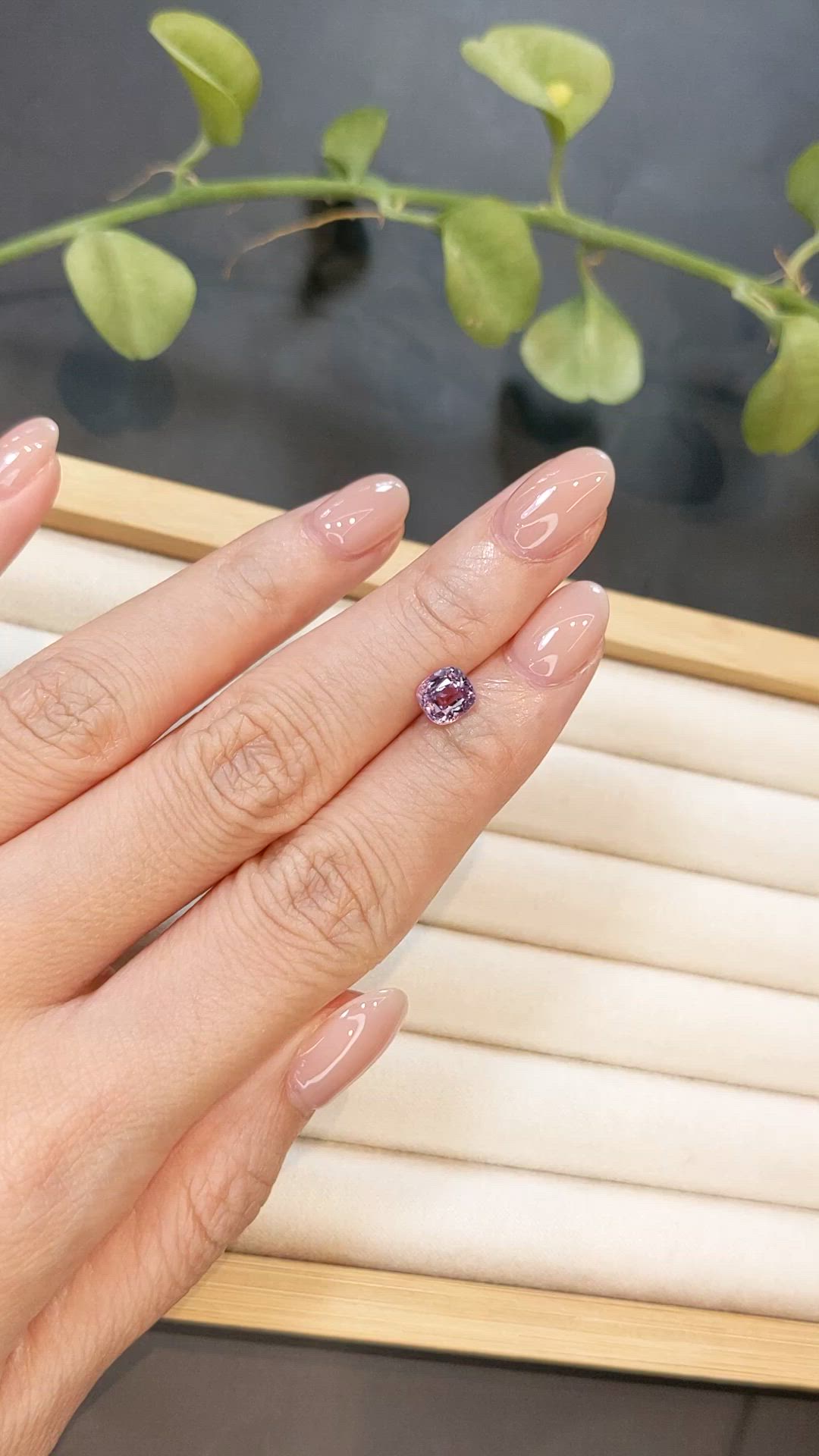 1.35 Ct. Pinkish Purple Spinel from Burma (Myanmar) Size Video
