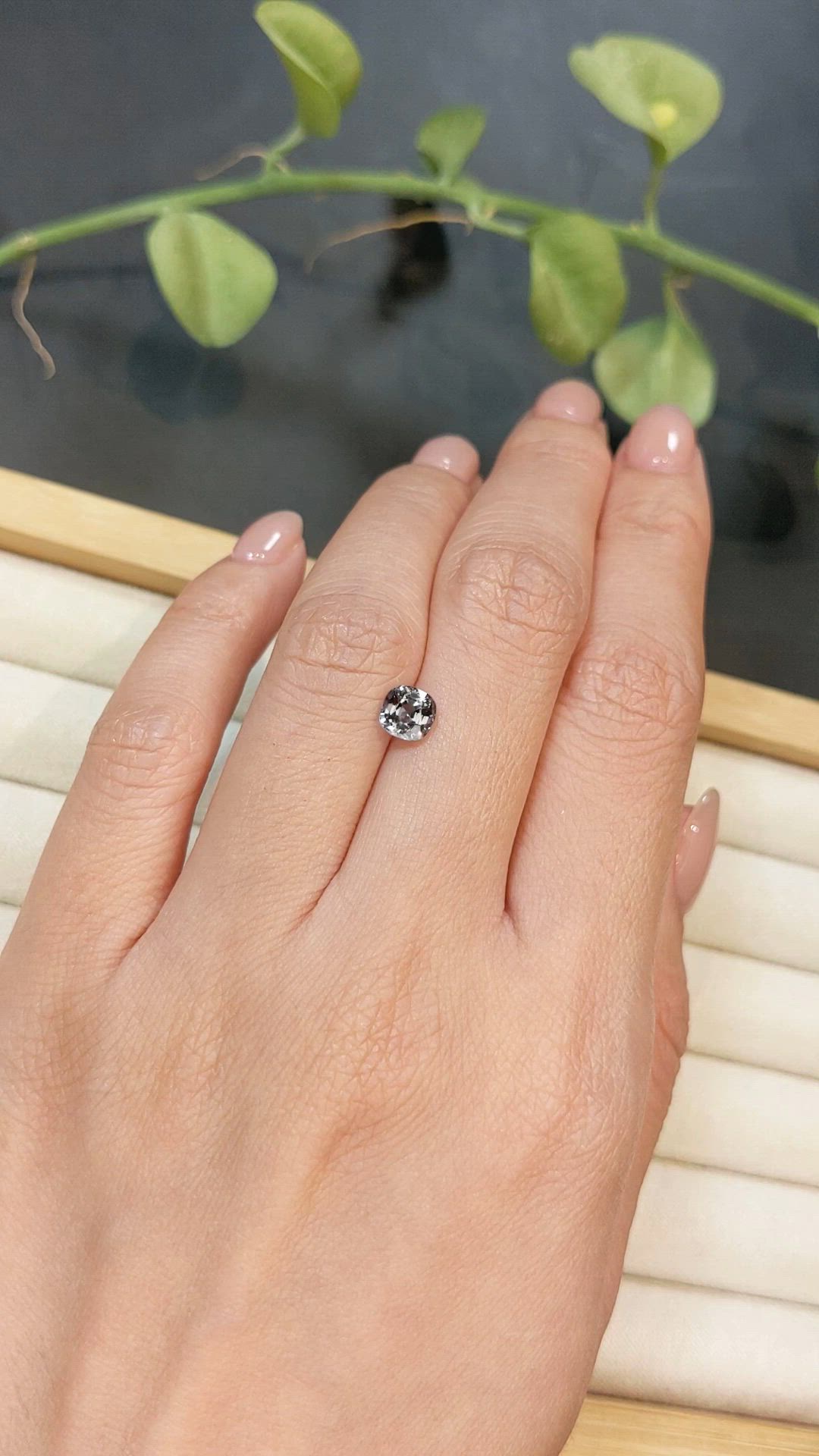 0.95 Ct. Purplish Grey Spinel from Burma (Myanmar) Size Video