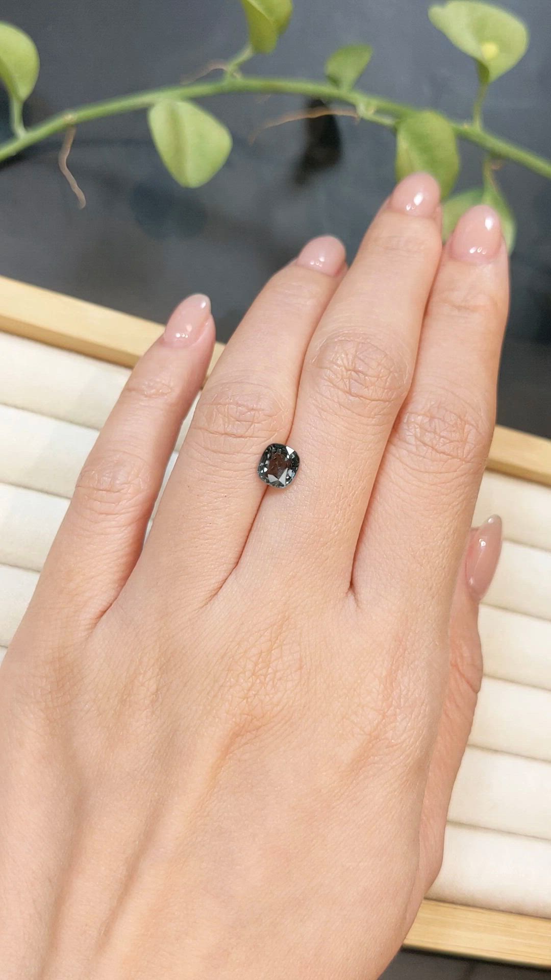 1.27 Ct. Bluish Grey Spinel from Burma (Myanmar) Size Video