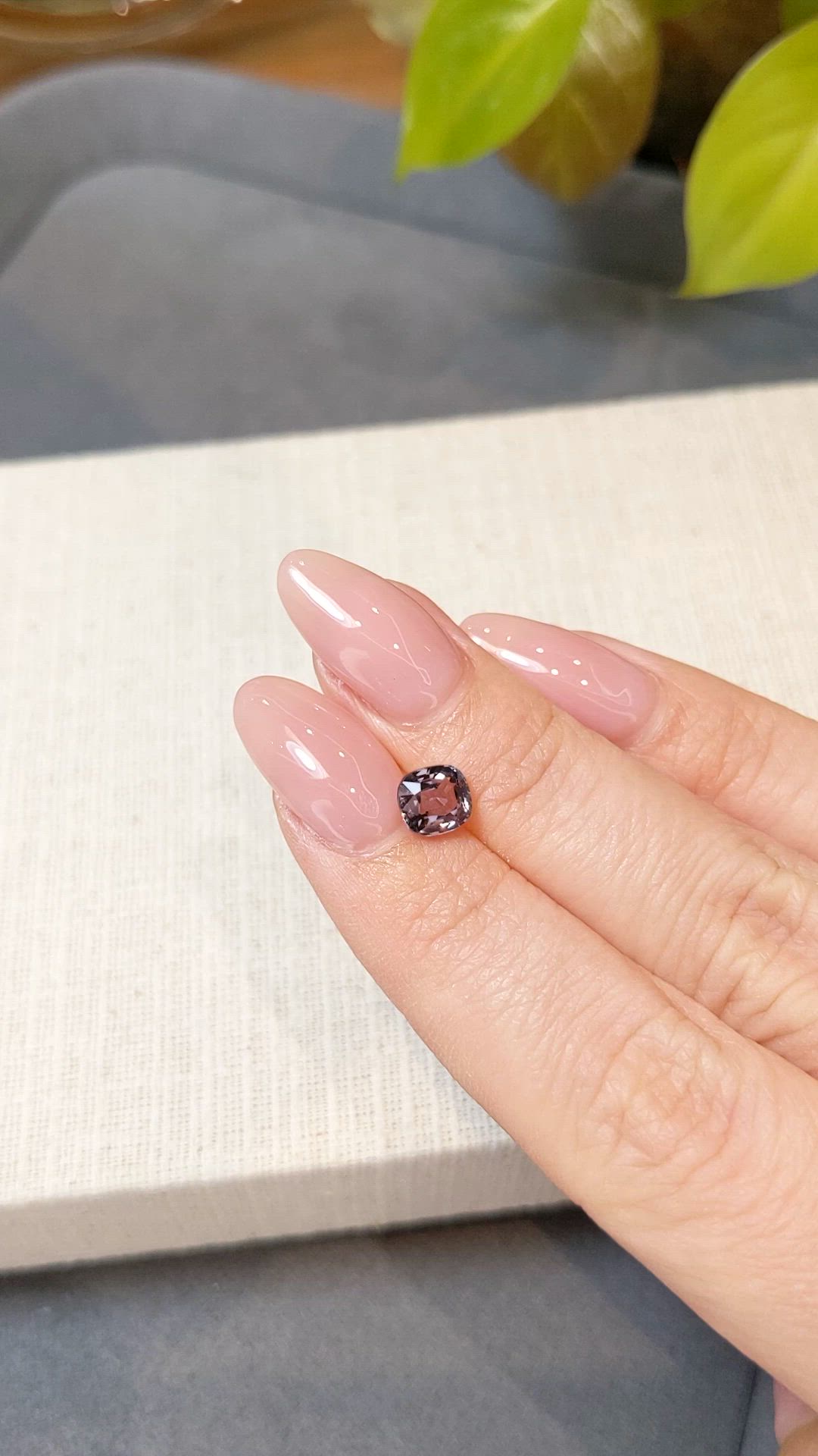 1.19 Ct. Purplish Grey Spinel from Burma (Myanmar) Size Video