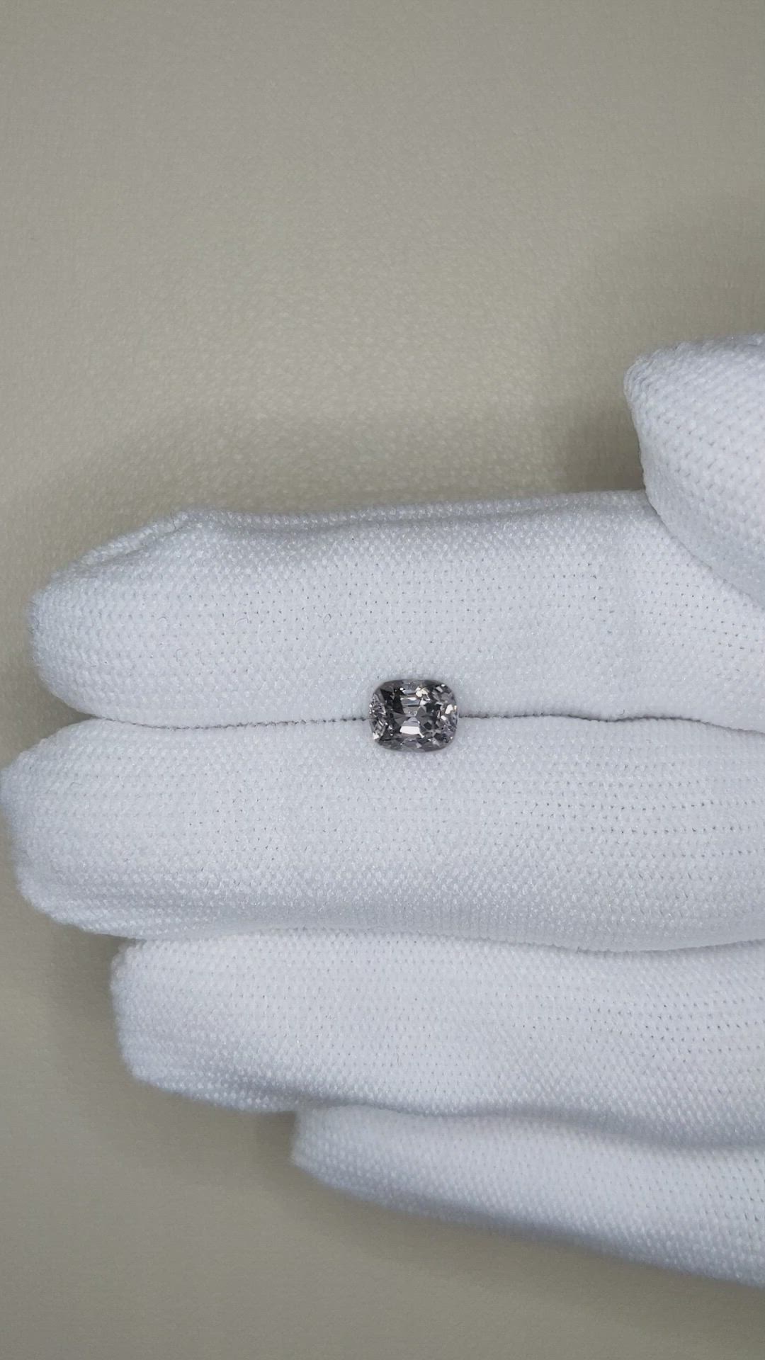 1.35 Ct. Grey Spinel from Burma (Myanmar) Size Video