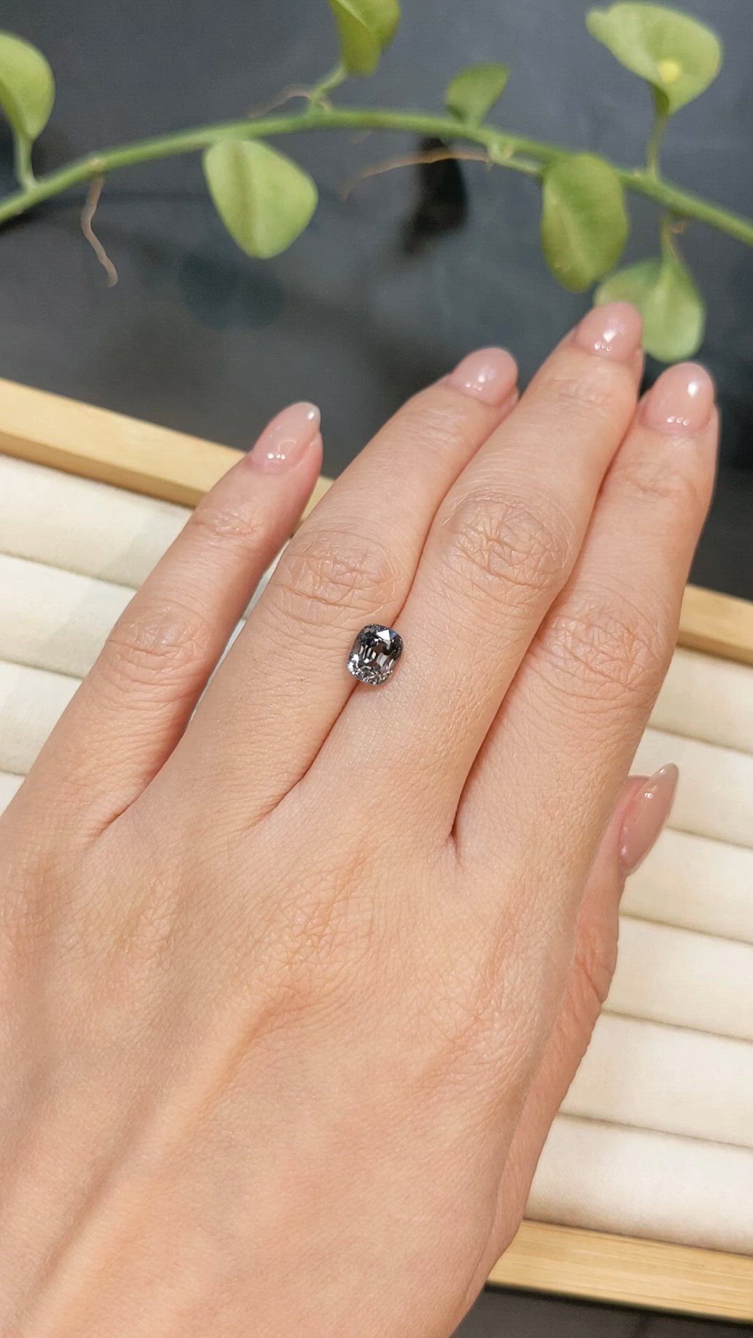 1.35 Ct. Grey Spinel from Burma (Myanmar) Size Video