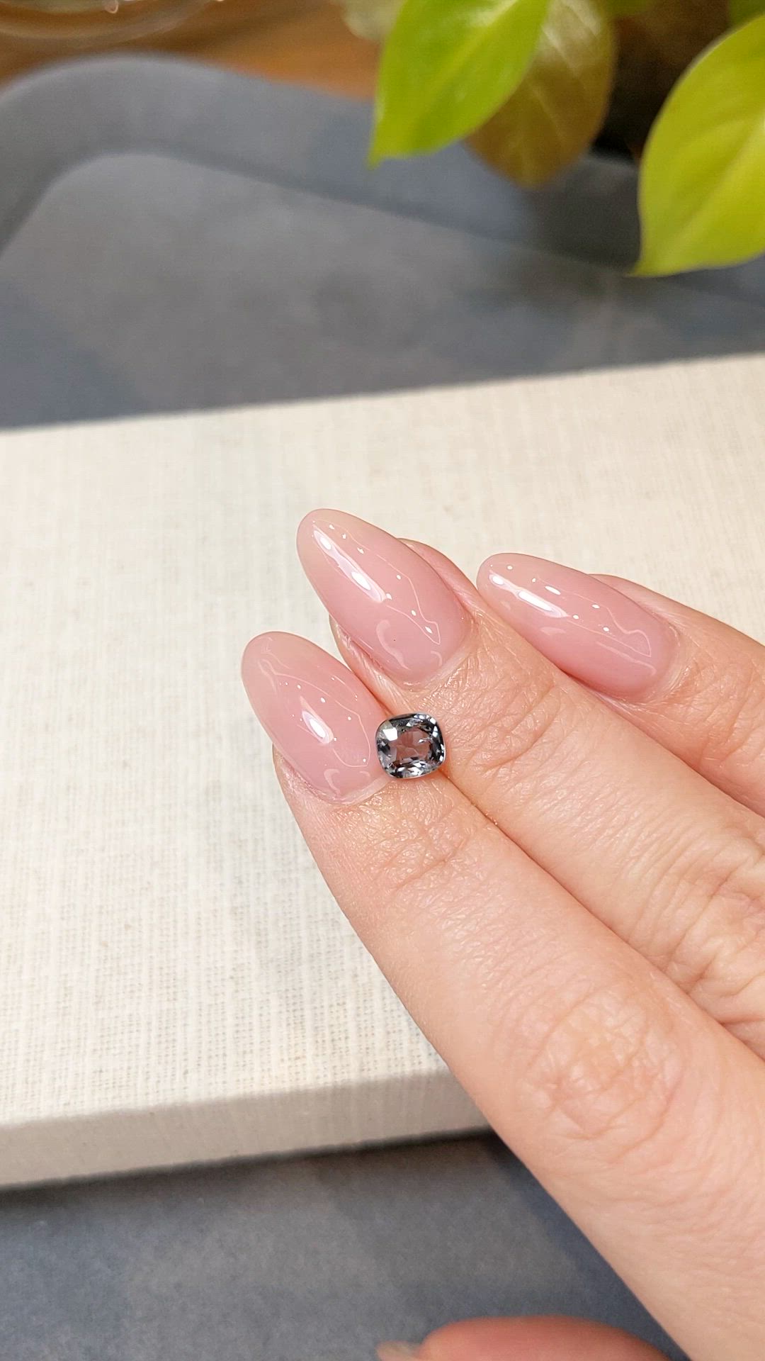 0.90 Ct. Bluish Grey Spinel from Burma (Myanmar) Size Video