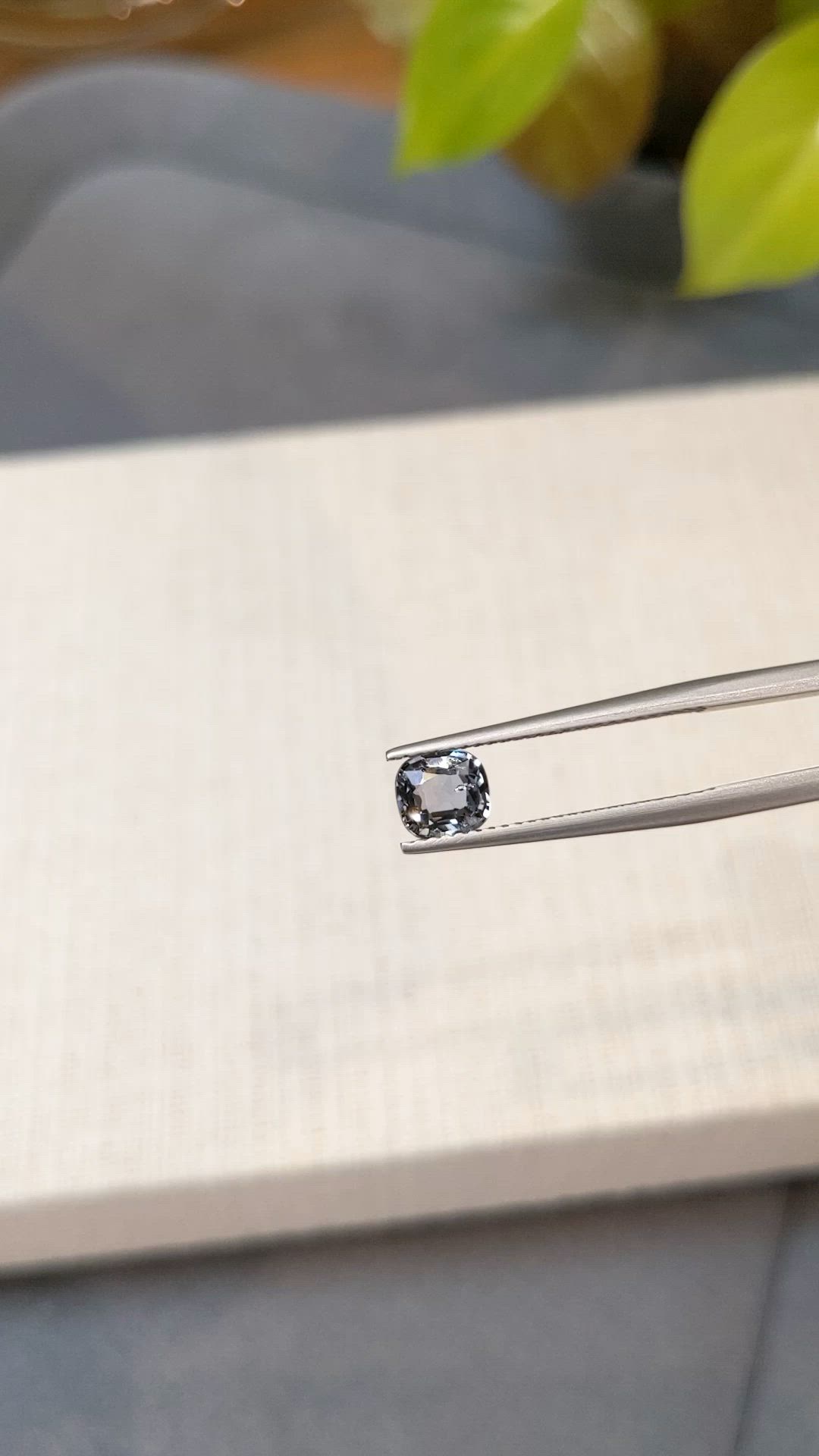 0.90 Ct. Bluish Grey Spinel from Burma (Myanmar) Size Video