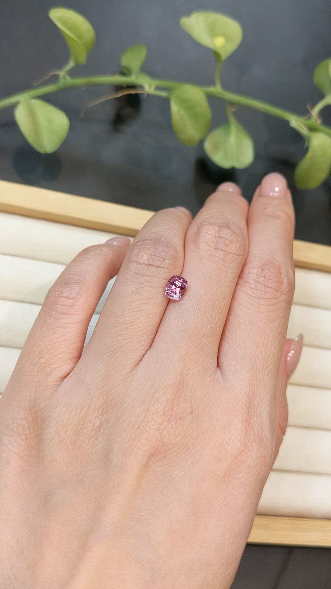 1.15 Ct. Purplish Pink Spinel from Burma (Myanmar) Size Video