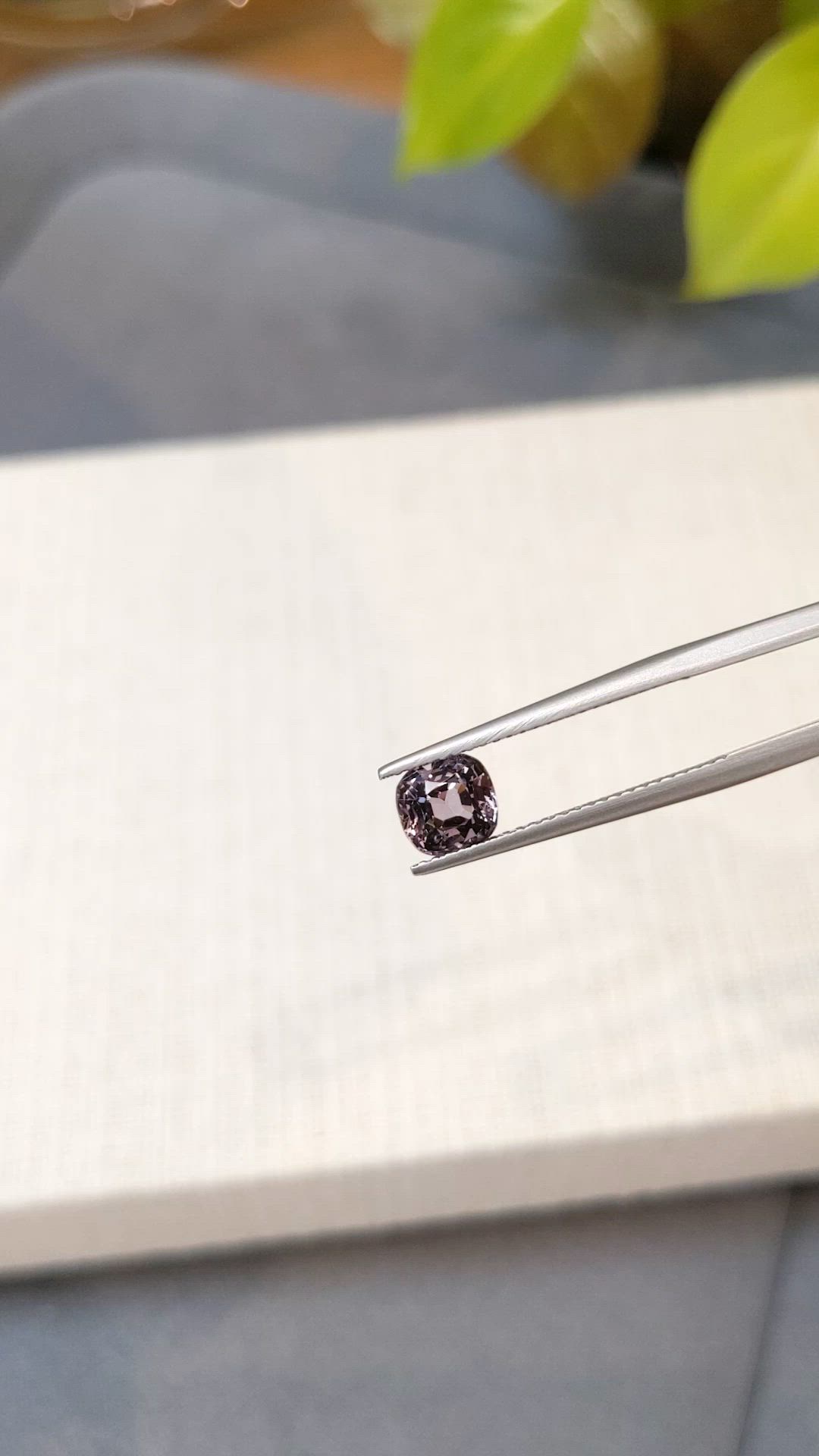 1.35 Ct. Purplish Grey Spinel from Burma (Myanmar) Size Video