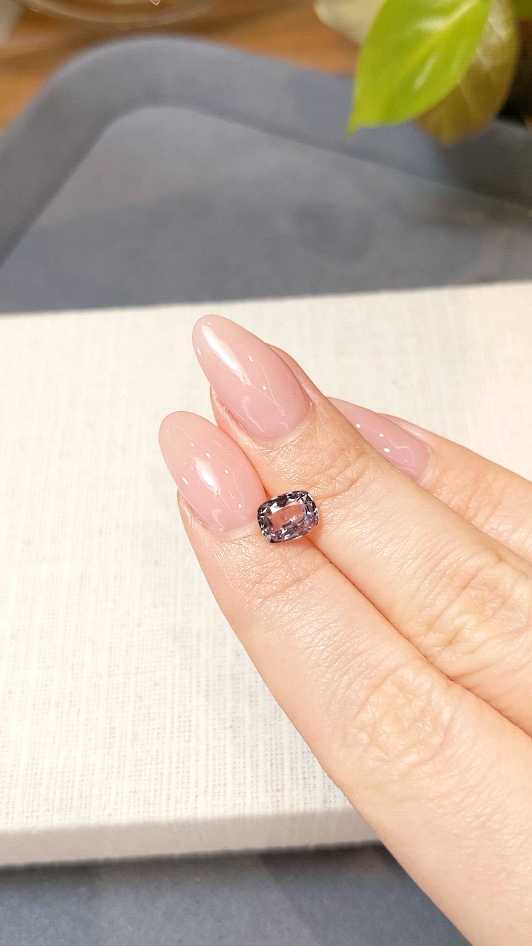 1.45 Ct. Purplish Grey Spinel from Burma (Myanmar) Size Video