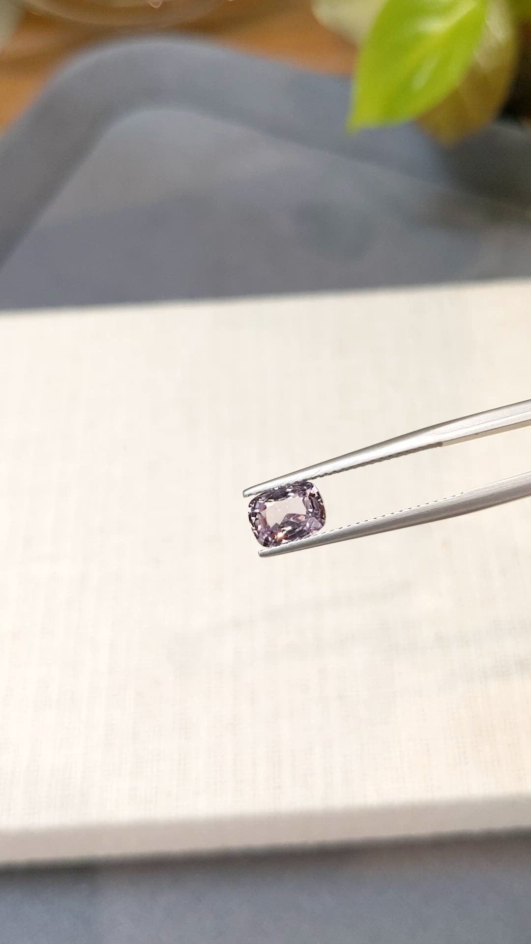 1.45 Ct. Purplish Grey Spinel from Burma (Myanmar) Size Video