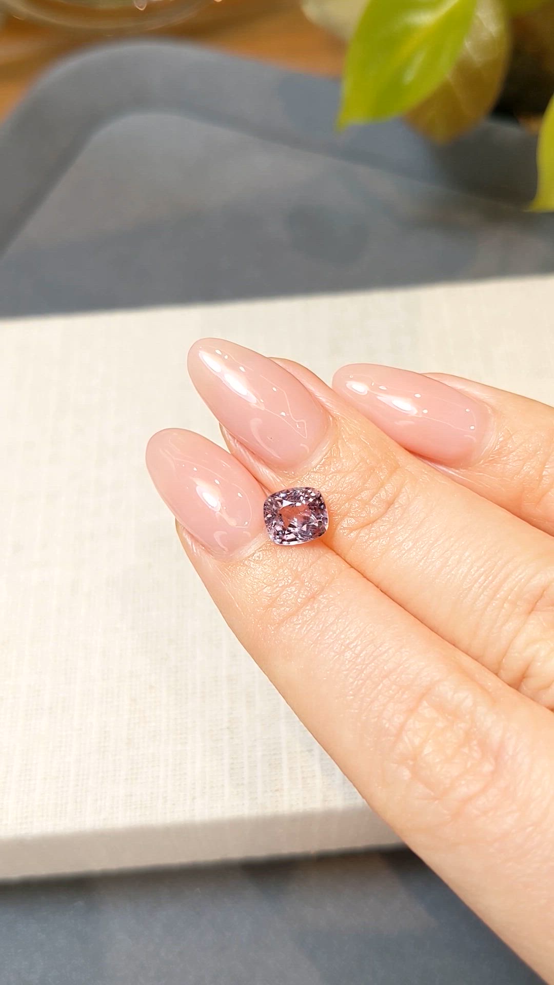 1.35 Ct. Pinkish Purple Spinel from Burma (Myanmar) Size Video