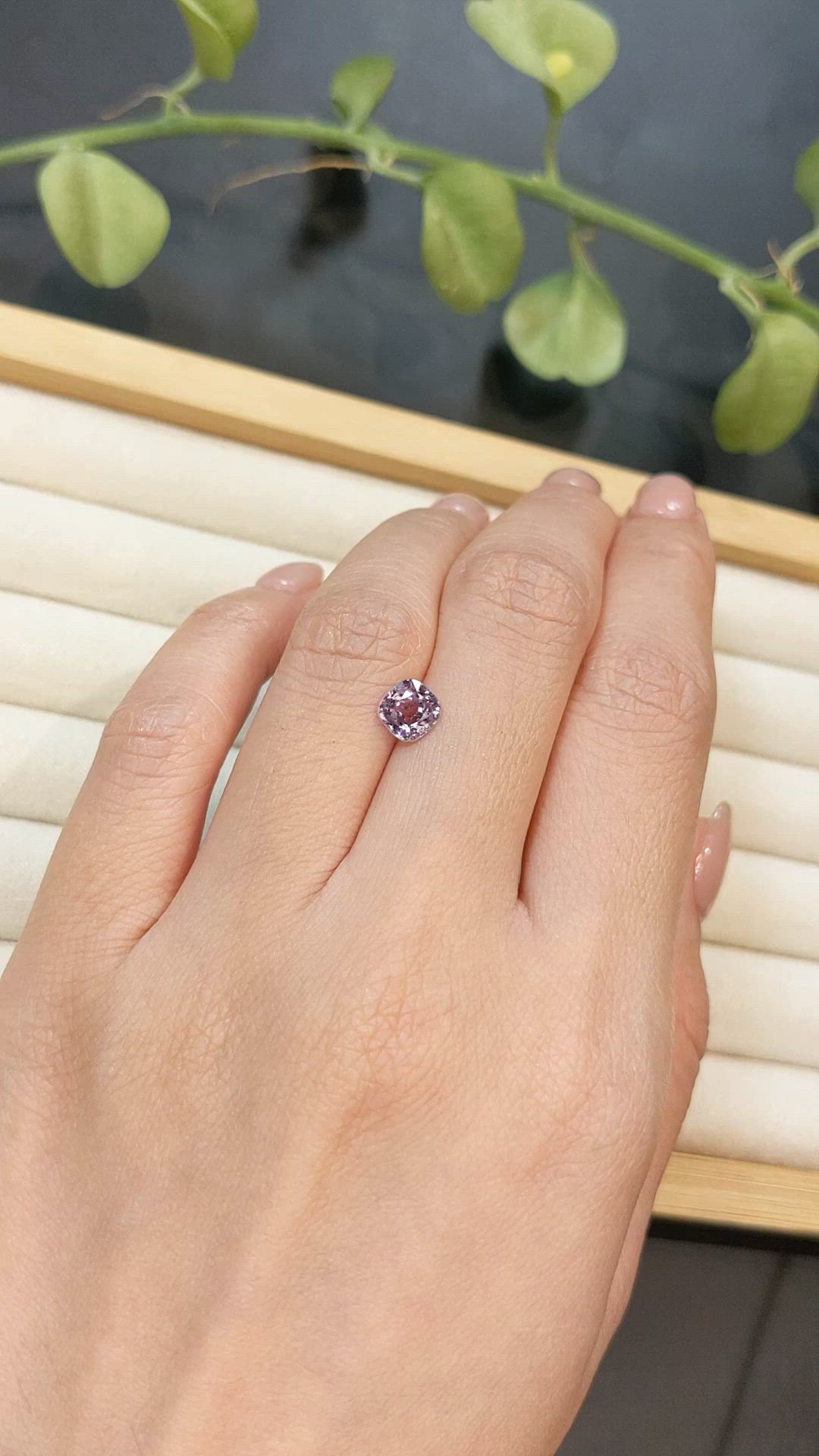 1.15 Ct. Purplish Grey Spinel from Burma (Myanmar) Size Video