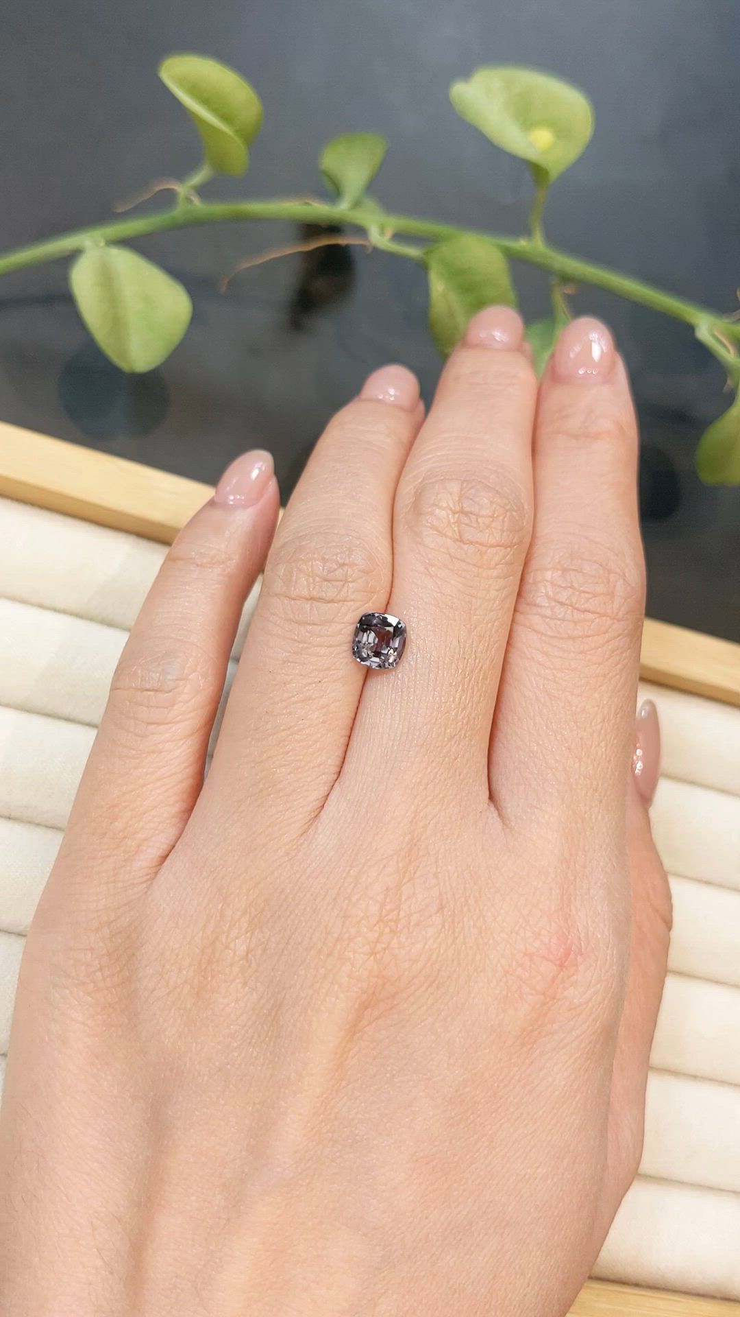 1.31 Ct. Purplish Grey Spinel from Burma (Myanmar) Size Video