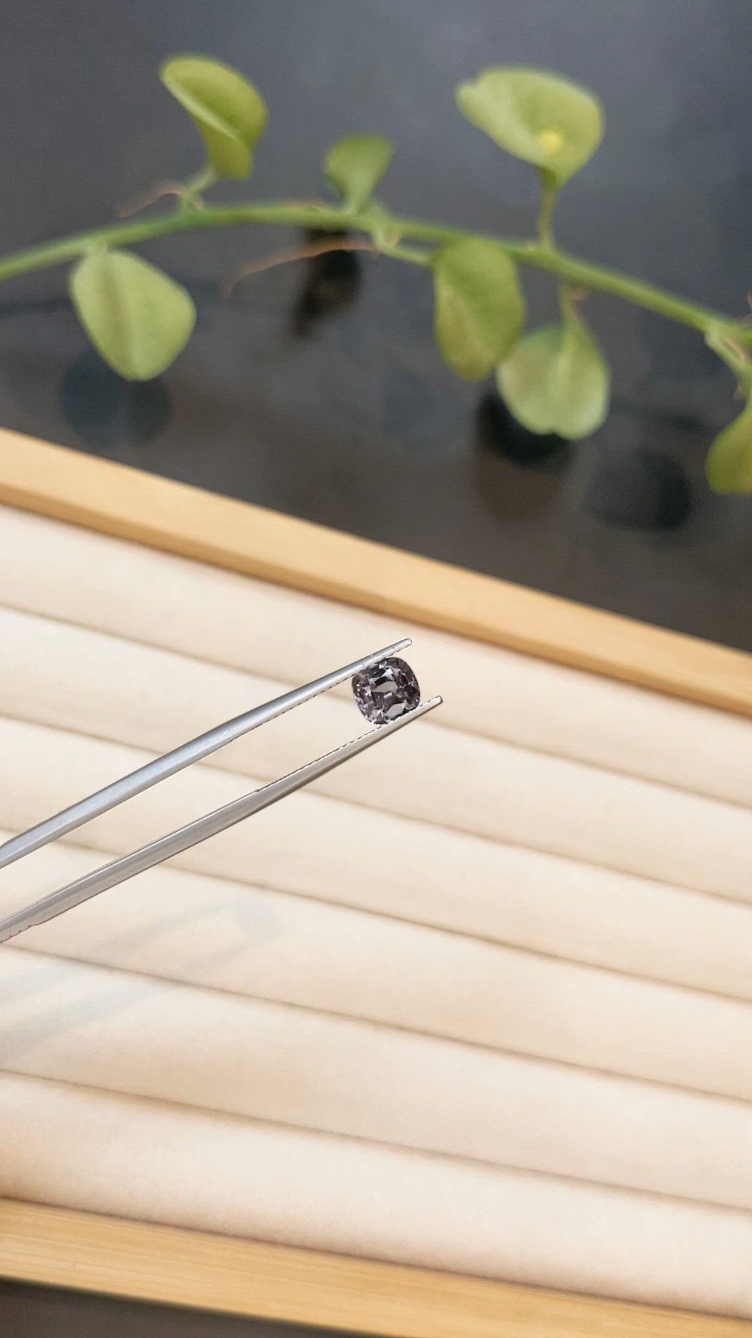1.31 Ct. Purplish Grey Spinel from Burma (Myanmar) Size Video