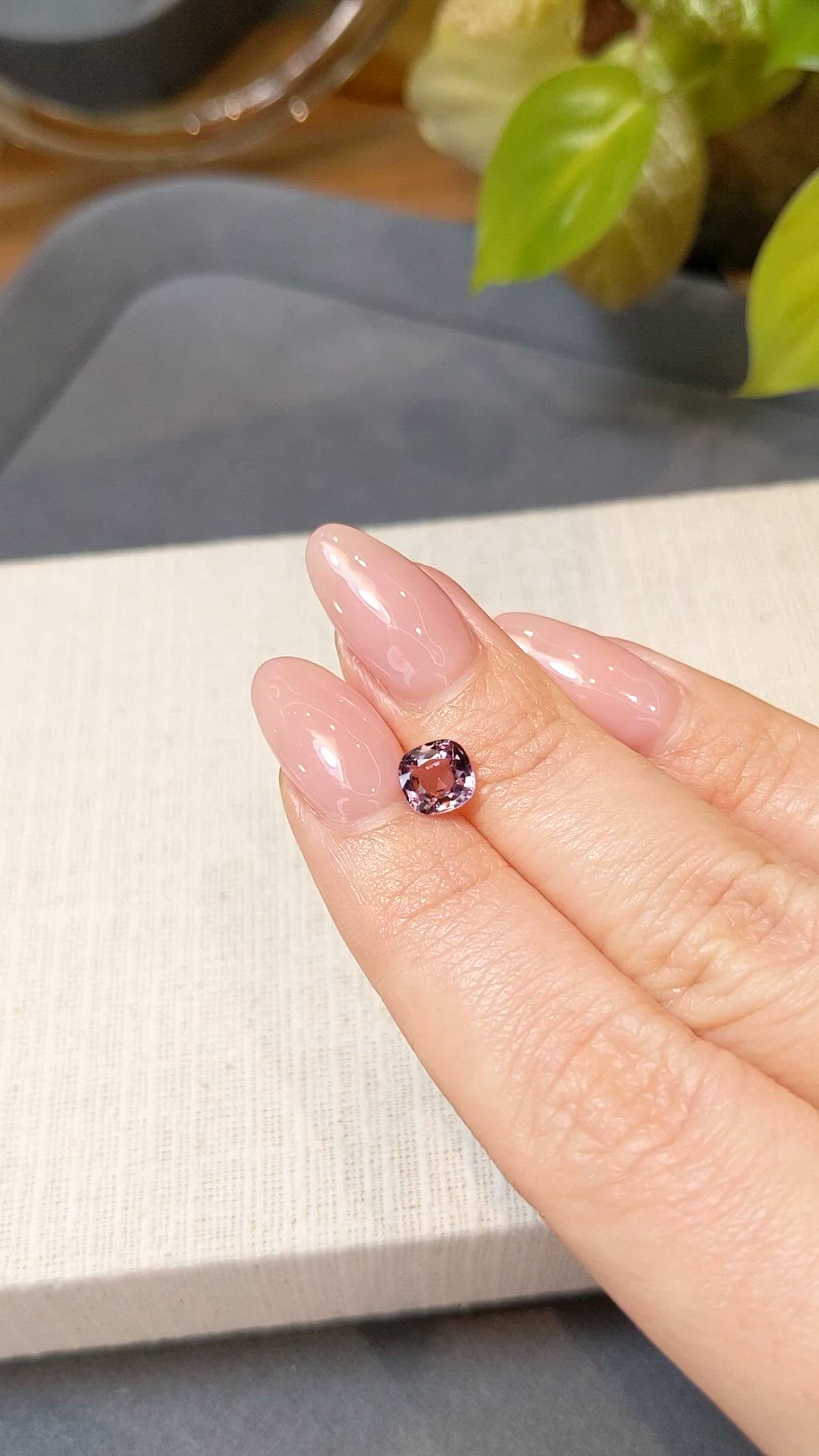 1.11 Ct. Purplish Pink Spinel from Burma (Myanmar) Size Video
