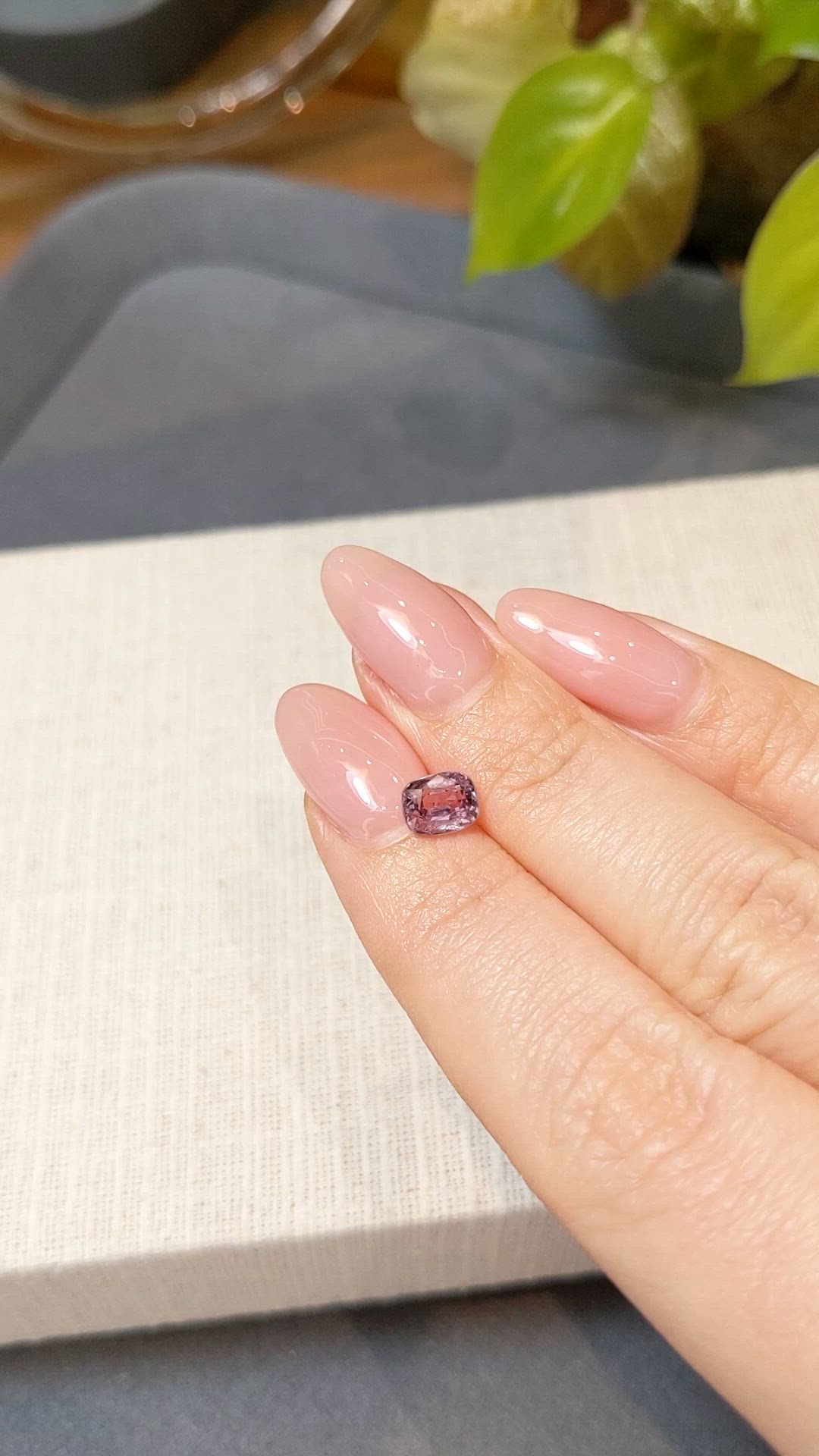 1.06 Ct. Purplish Pink Spinel from Burma (Myanmar) Size Video