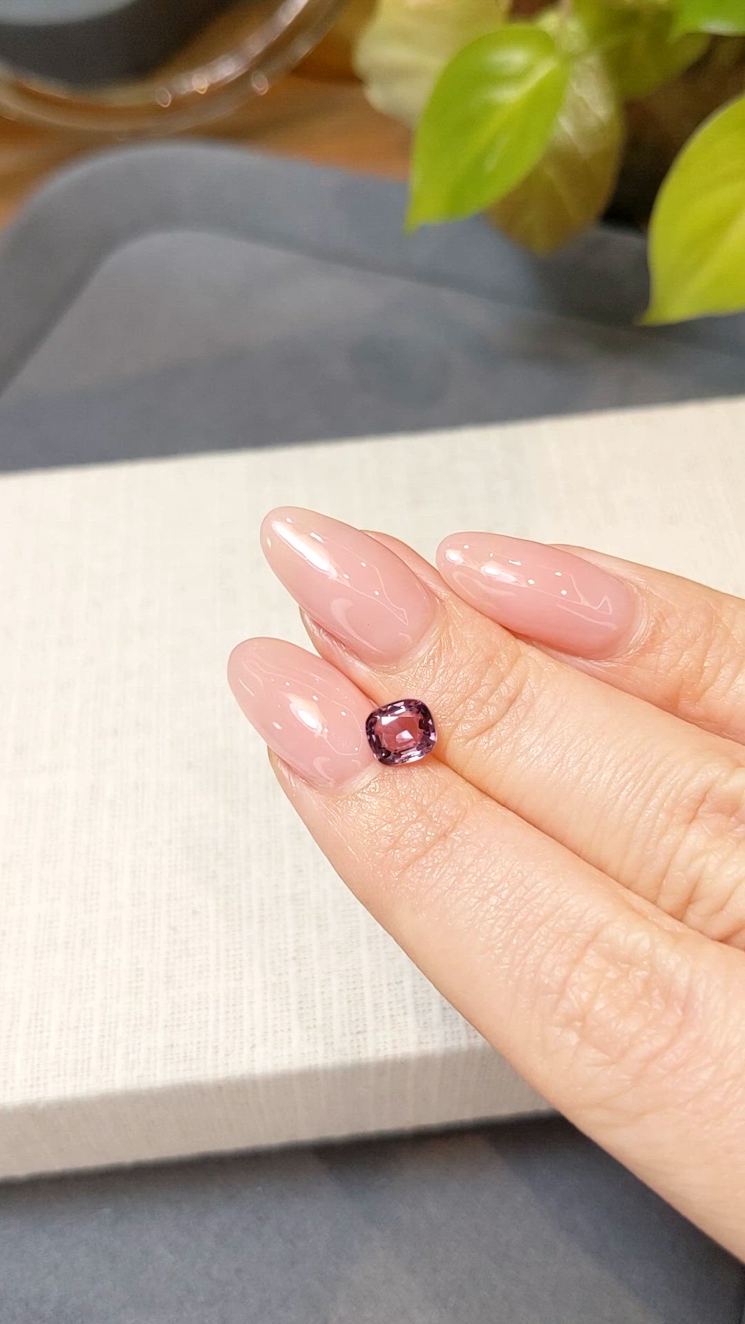 1.05 Ct. Pinkish Purple Spinel from Burma (Myanmar) Size Video