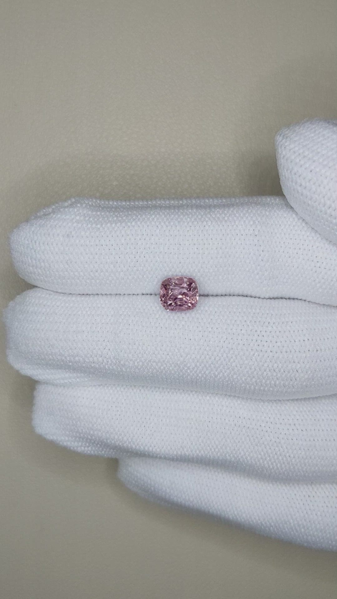 1.52 Ct. Reddish Pink Spinel from Burma (Myanmar) Size Video