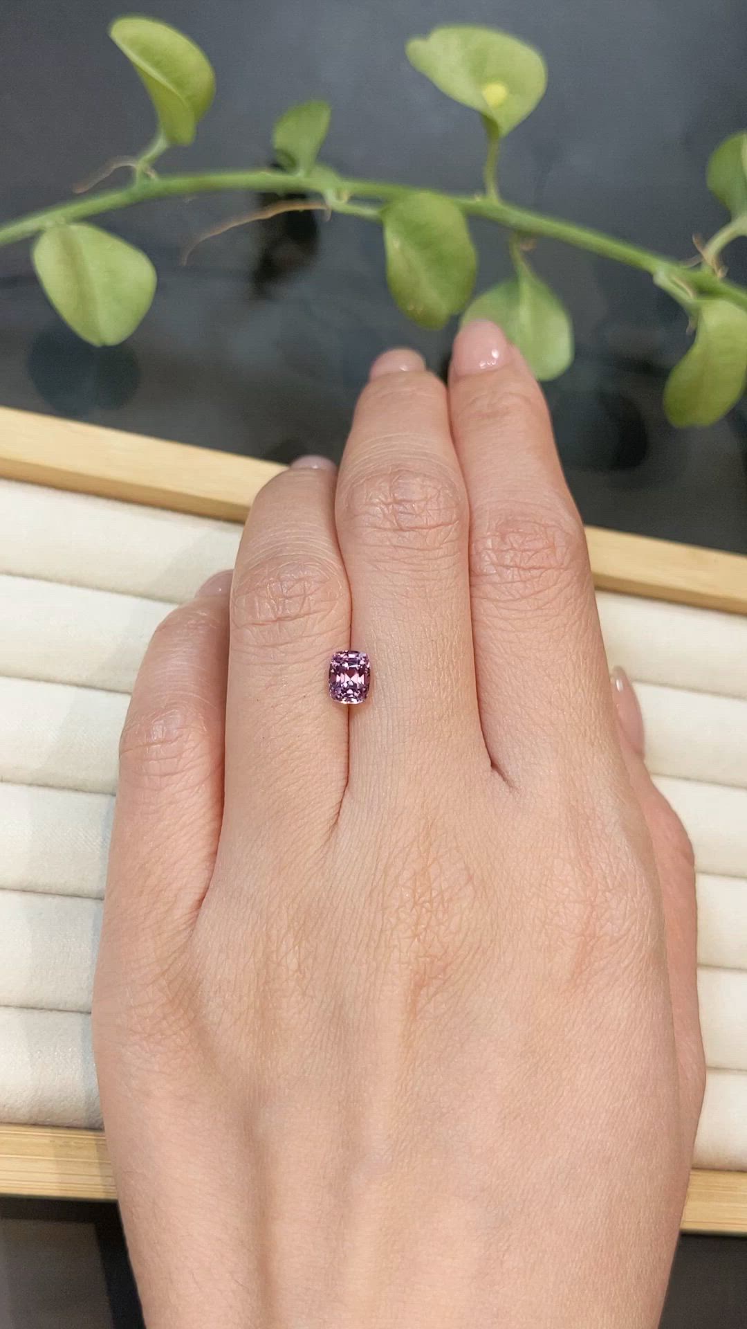 1.18 Ct. Pinkish Purple Spinel from Burma (Myanmar) Size Video