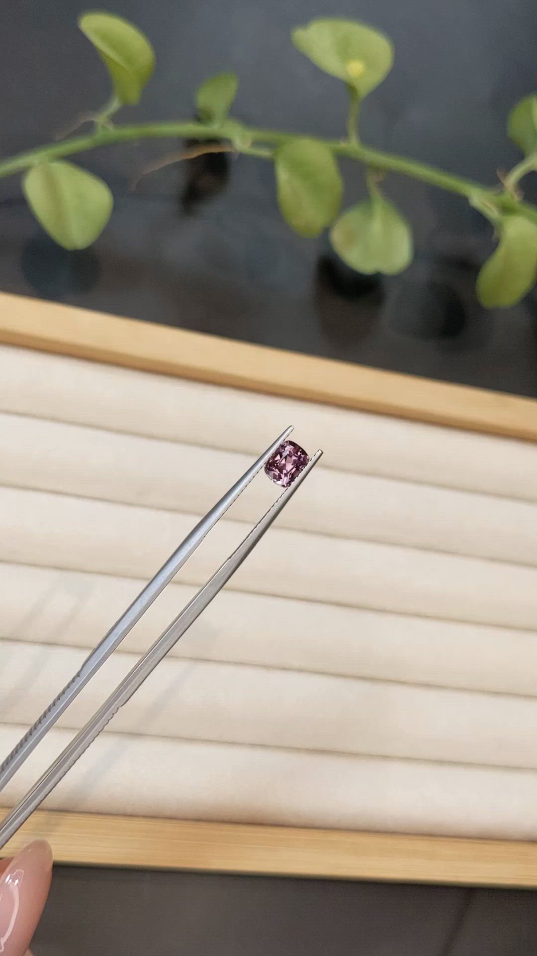 1.18 Ct. Pinkish Purple Spinel from Burma (Myanmar) Size Video
