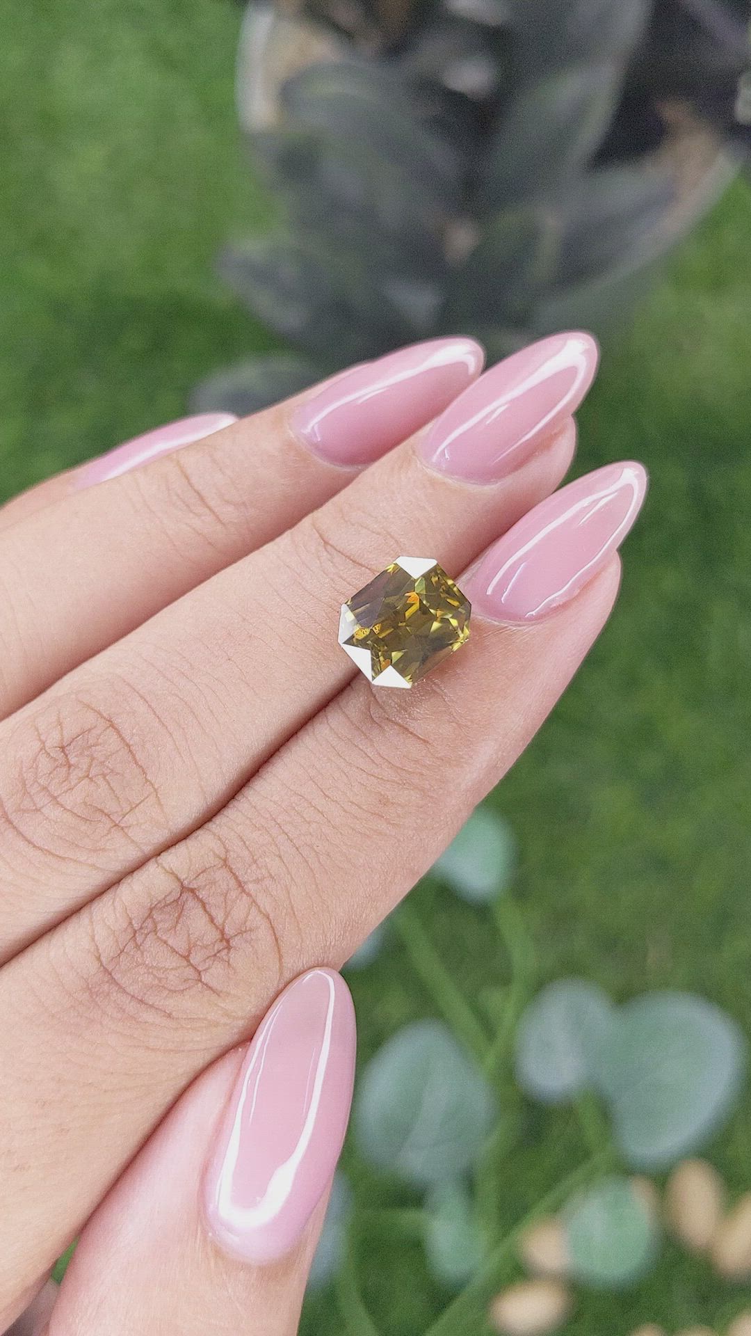 5.69 Ct. Greenish Brown Zircon from Ceylon (Sri Lanka) Size Video