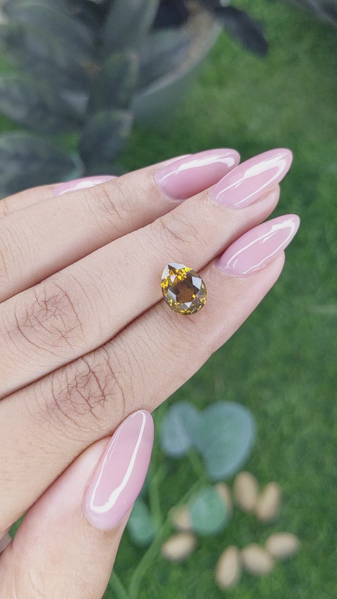 2.53 Ct. Brownish Yellow Tourmaline from Ceylon (Sri Lanka) Size Video