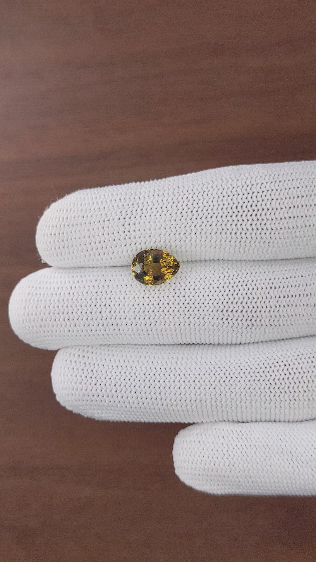 2.53 Ct. Brownish Yellow Tourmaline from Ceylon (Sri Lanka) Size Video