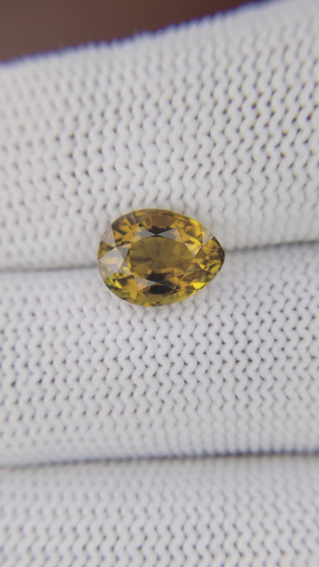 2.53 Ct. Brownish Yellow Tourmaline from Ceylon (Sri Lanka) Size Video