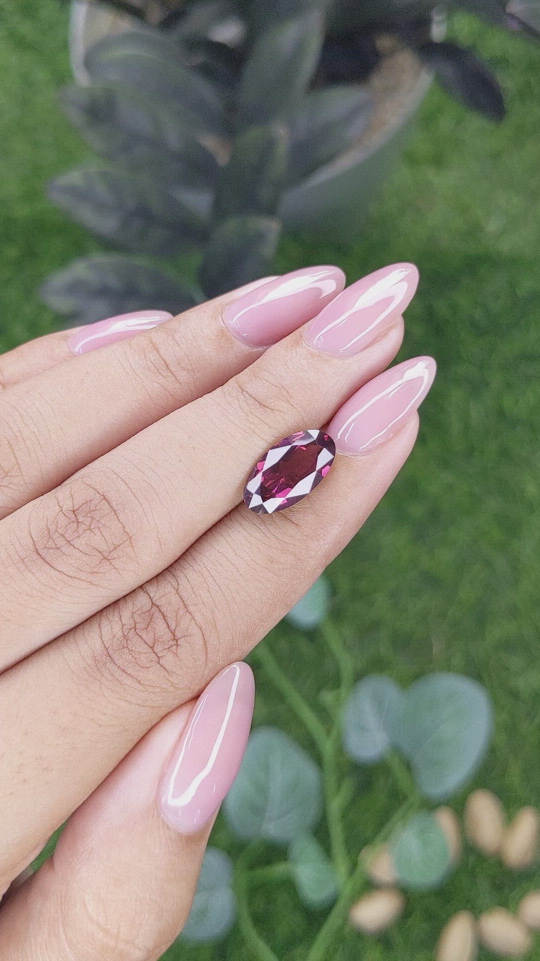3.59 Ct. Purplish Pink Rhodolite Garnet from Ceylon (Sri Lanka) Size Video