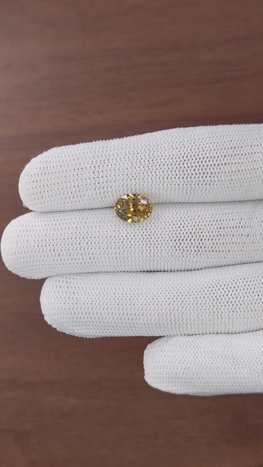 3.76 Ct. Yellowish Brown Zircon from Ceylon (Sri Lanka) Size Video