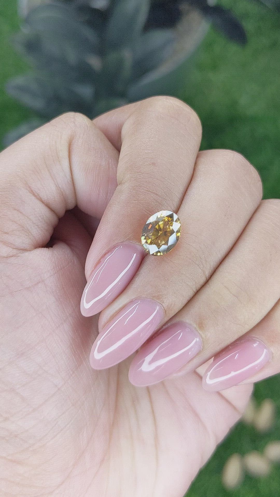 3.76 Ct. Yellowish Brown Zircon from Ceylon (Sri Lanka) Size Video