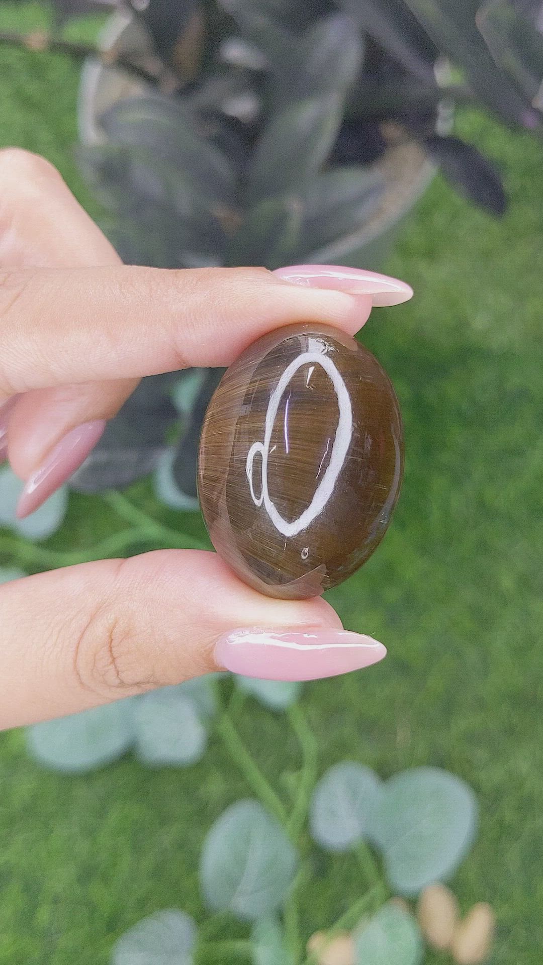 100.43 Ct. Brown Cabochon Rutilated Quartz from Ceylon (Sri Lanka) Size Video