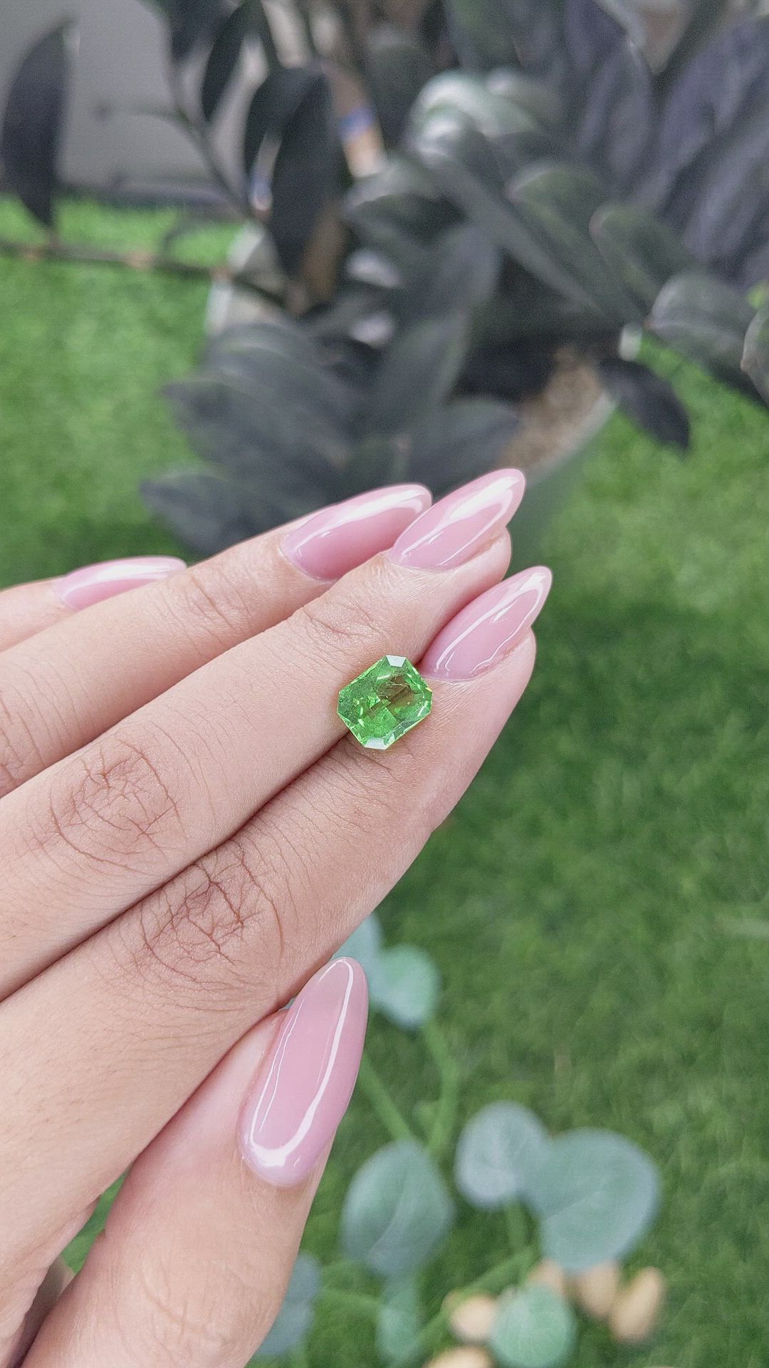2.08 Ct. Tsavorite Garnet from Tanzania Size Video