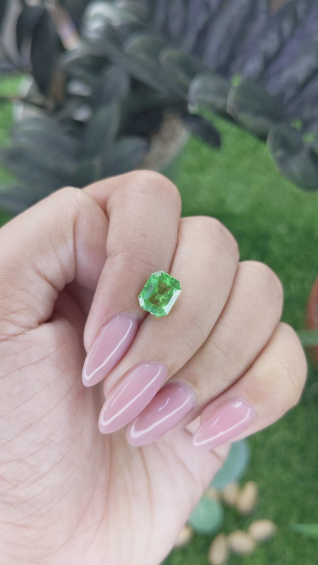 2.08 Ct. Tsavorite Garnet from Tanzania Size Video