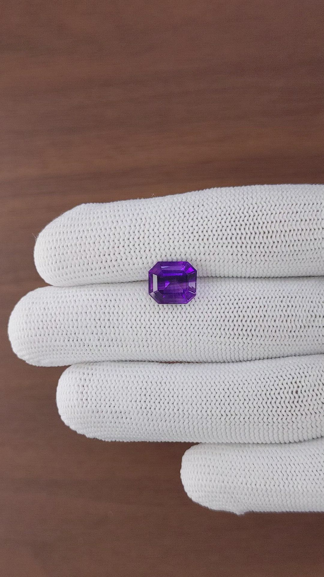 3.55 Ct. Purple Amethyst from Ceylon (Sri Lanka) Size Video