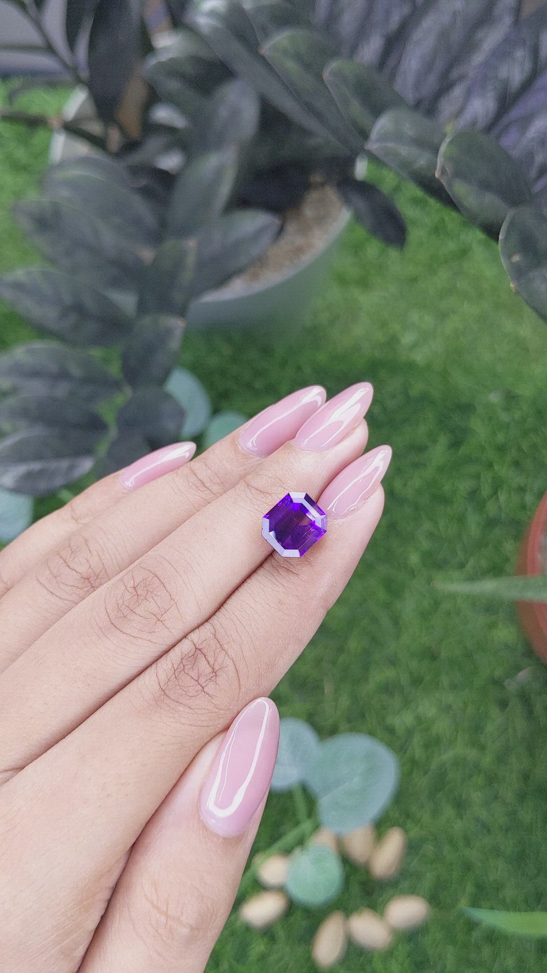 3.55 Ct. Purple Amethyst from Ceylon (Sri Lanka) Size Video