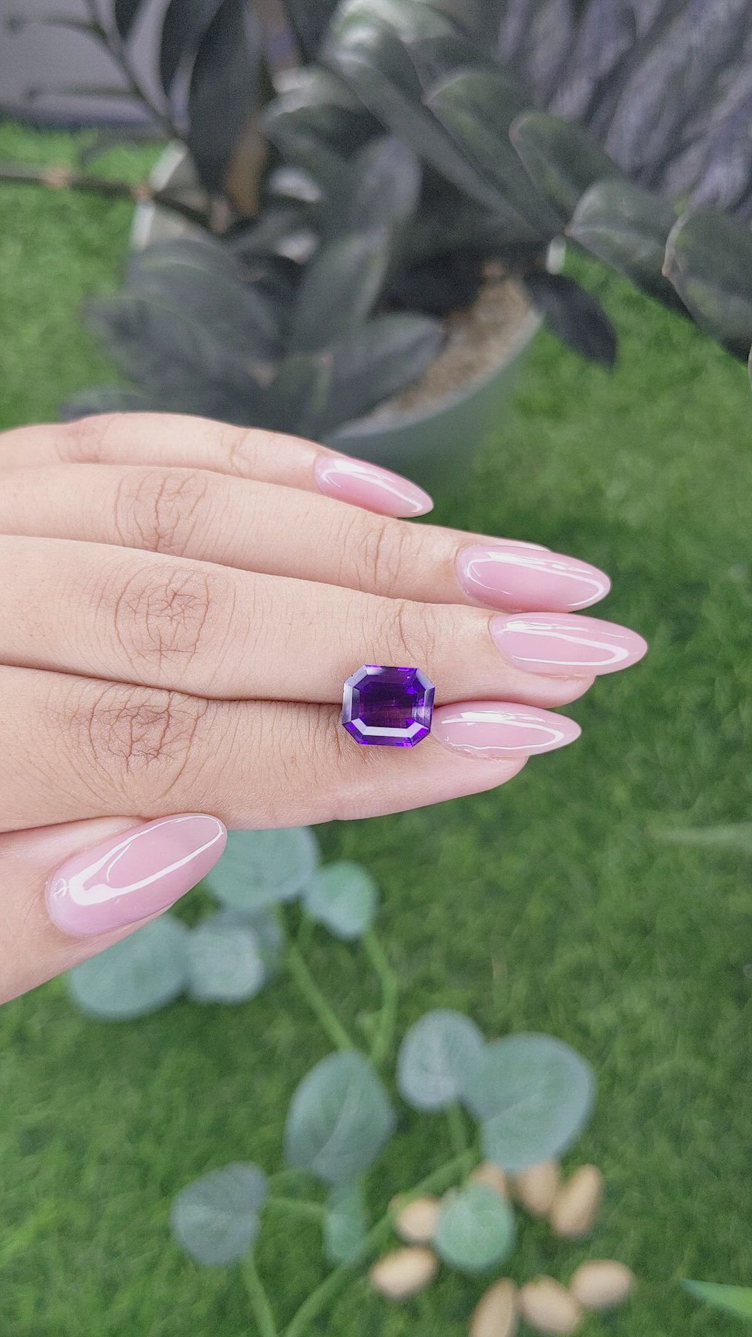 3.55 Ct. Purple Amethyst from Ceylon (Sri Lanka) Size Video