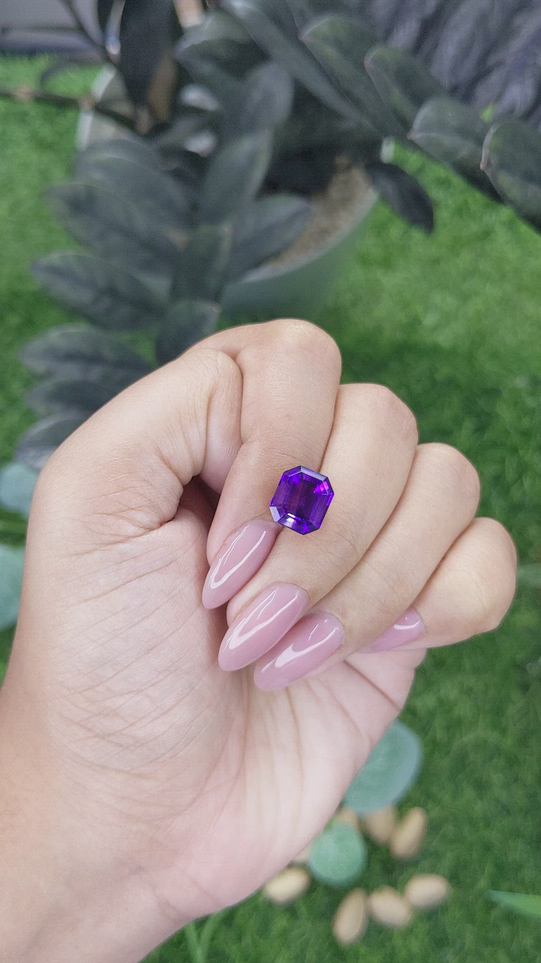 3.55 Ct. Purple Amethyst from Ceylon (Sri Lanka) Size Video
