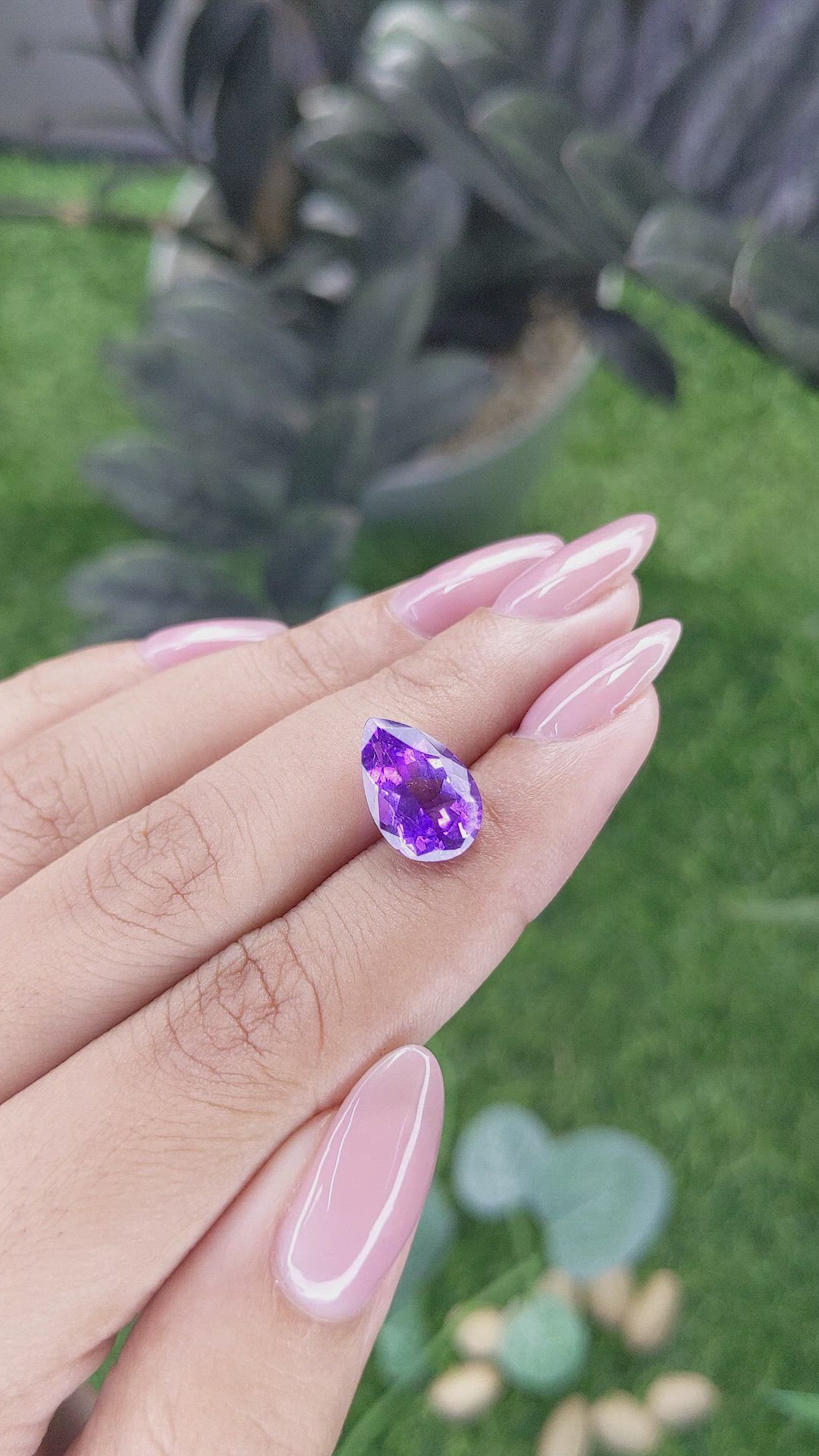 3.30 Ct. Purple Amethyst from Ceylon (Sri Lanka) Size Video