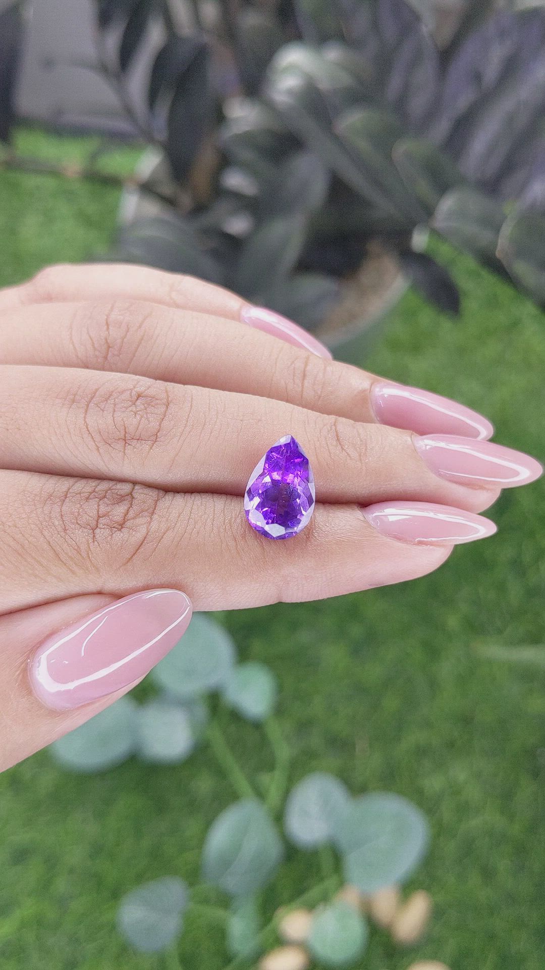 3.30 Ct. Purple Amethyst from Ceylon (Sri Lanka) Size Video