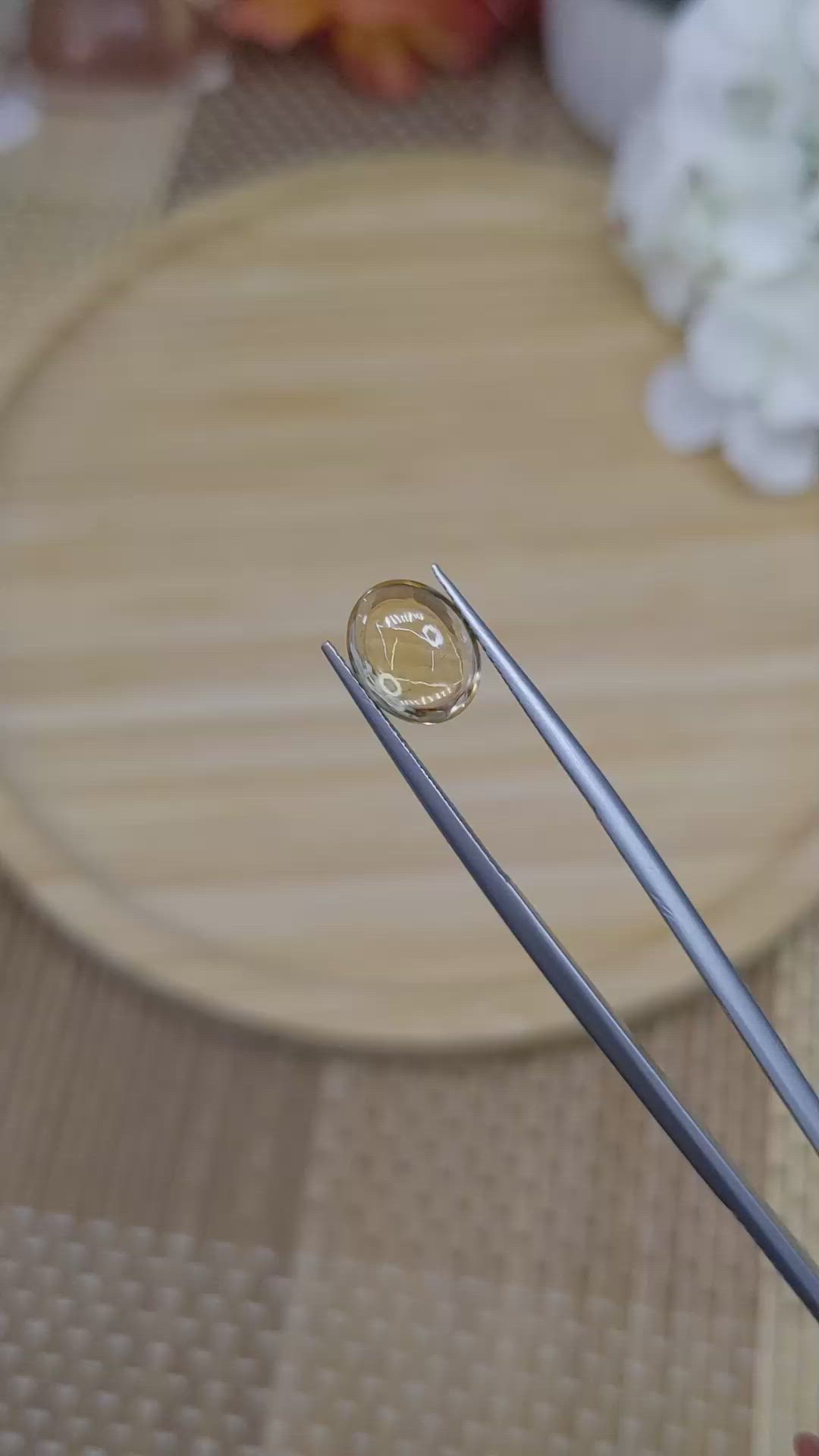 2.23 Ct. Yellow Cabochon Citrine from Ceylon (Sri Lanka) Size Video