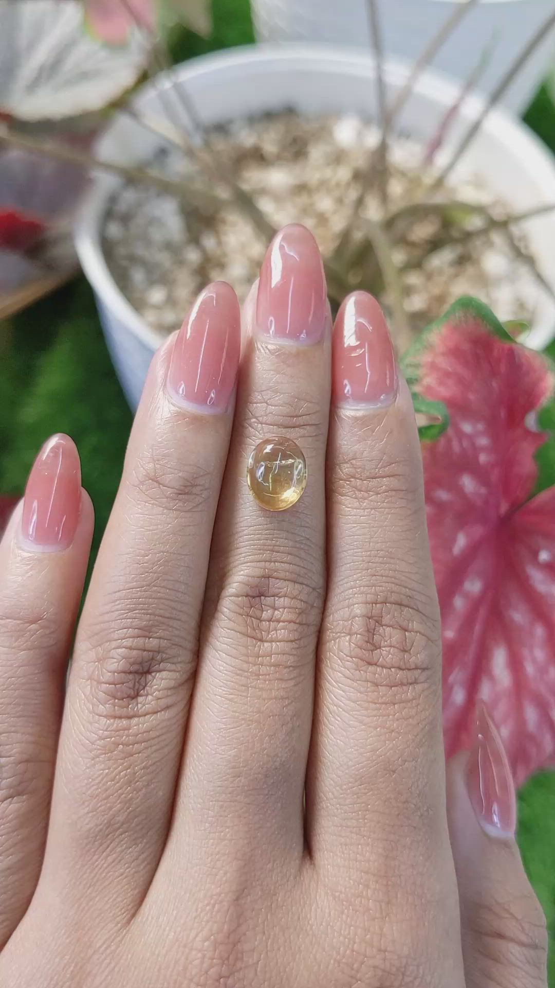 2.23 Ct. Yellow Cabochon Citrine from Ceylon (Sri Lanka) Size Video