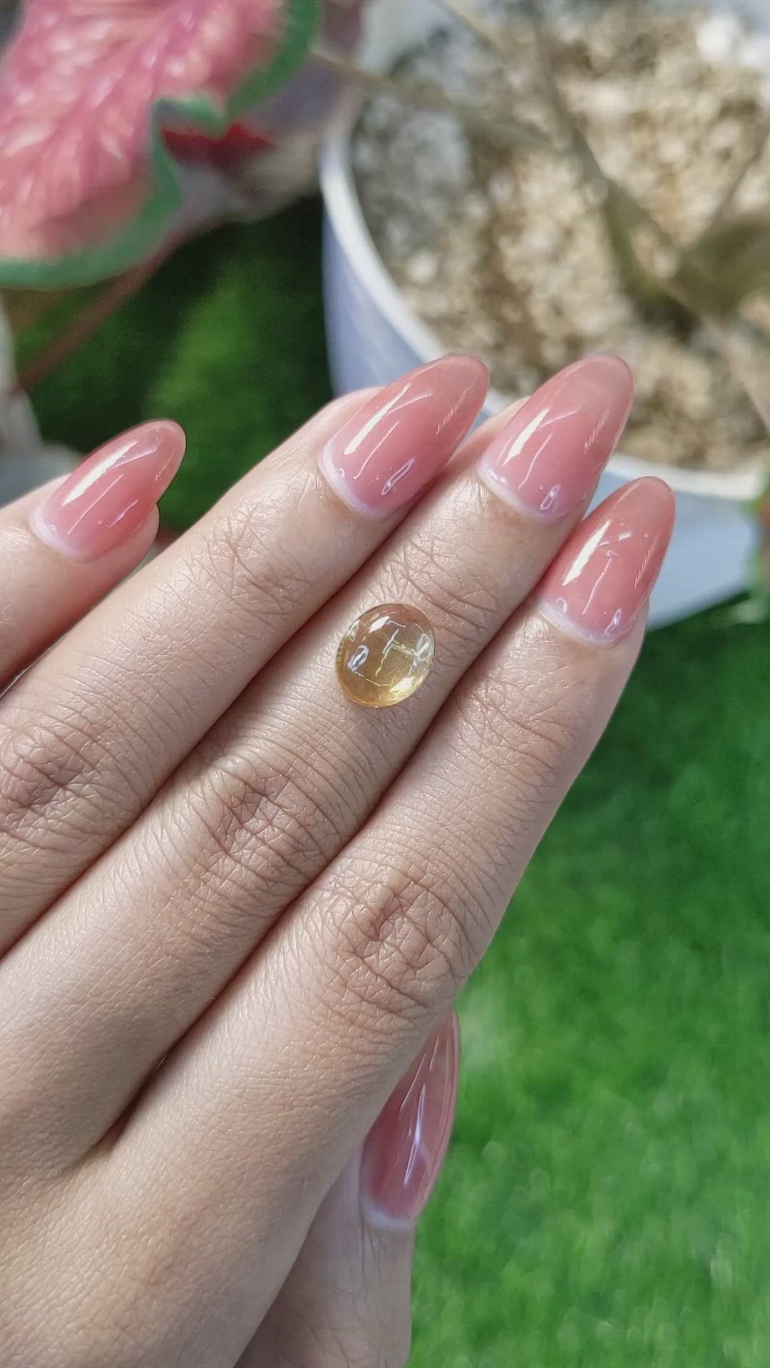 2.23 Ct. Yellow Cabochon Citrine from Ceylon (Sri Lanka) Size Video